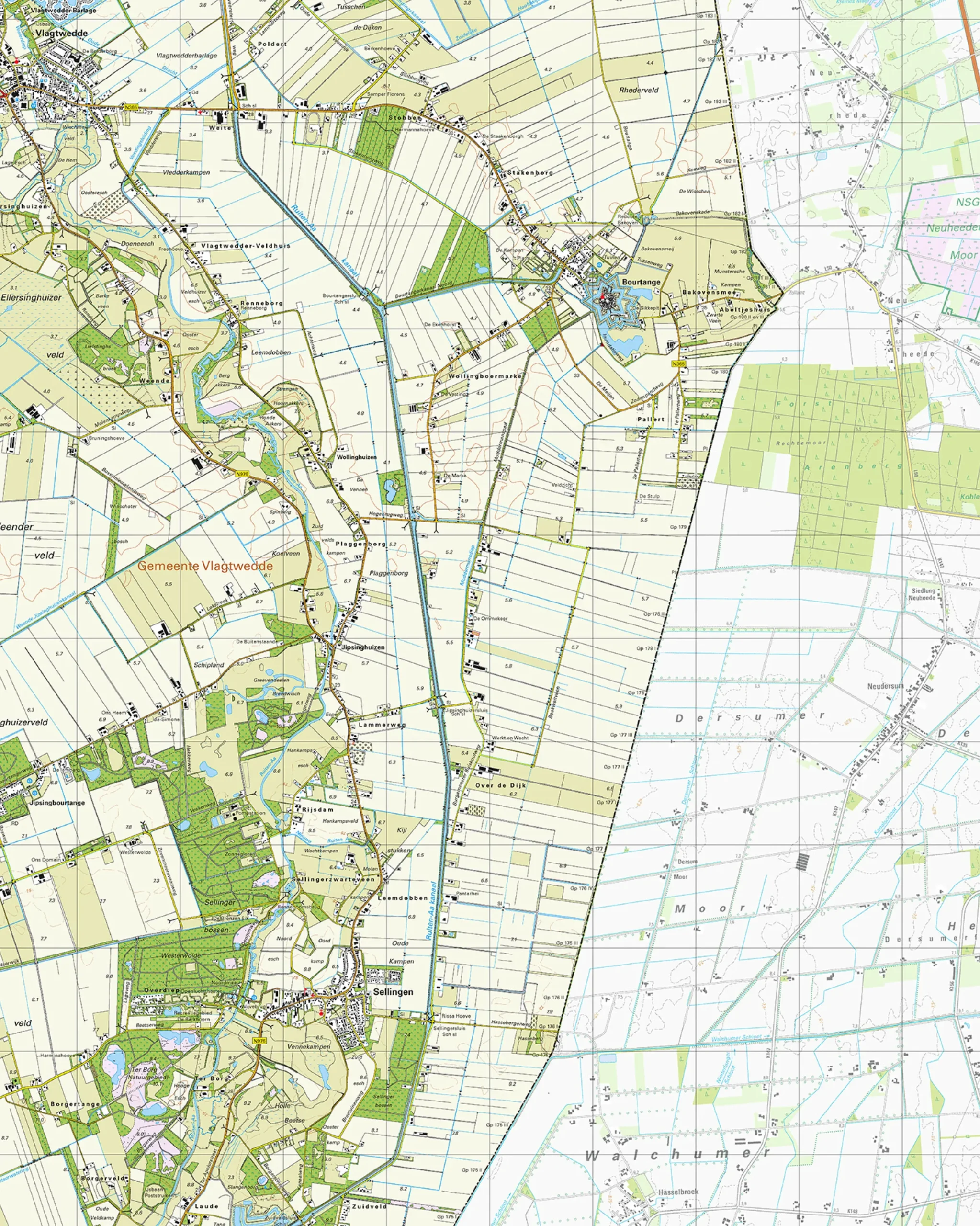Topografische Kaart 13D Vlagtwedde