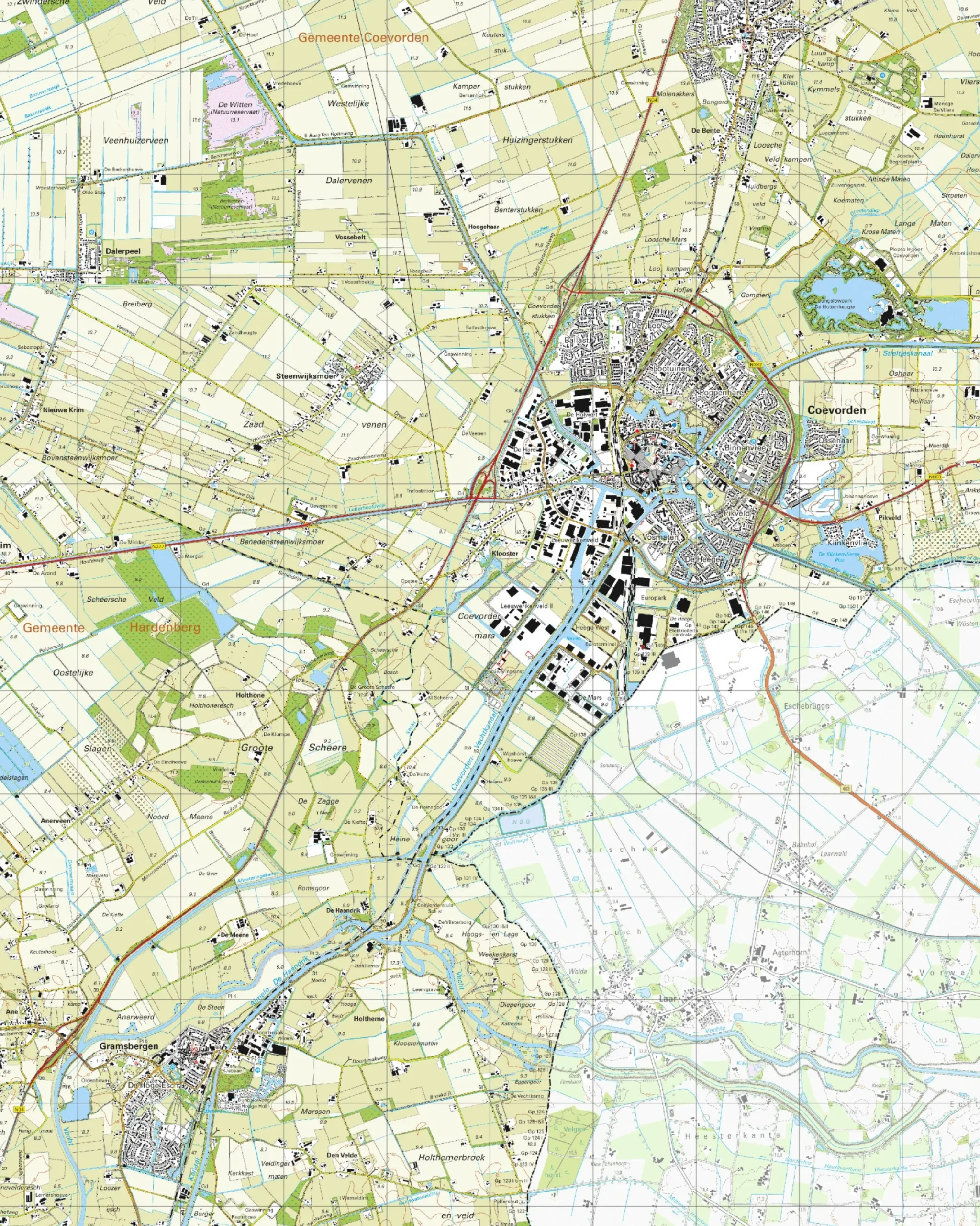 Topografische Kaart 22E Coevorden