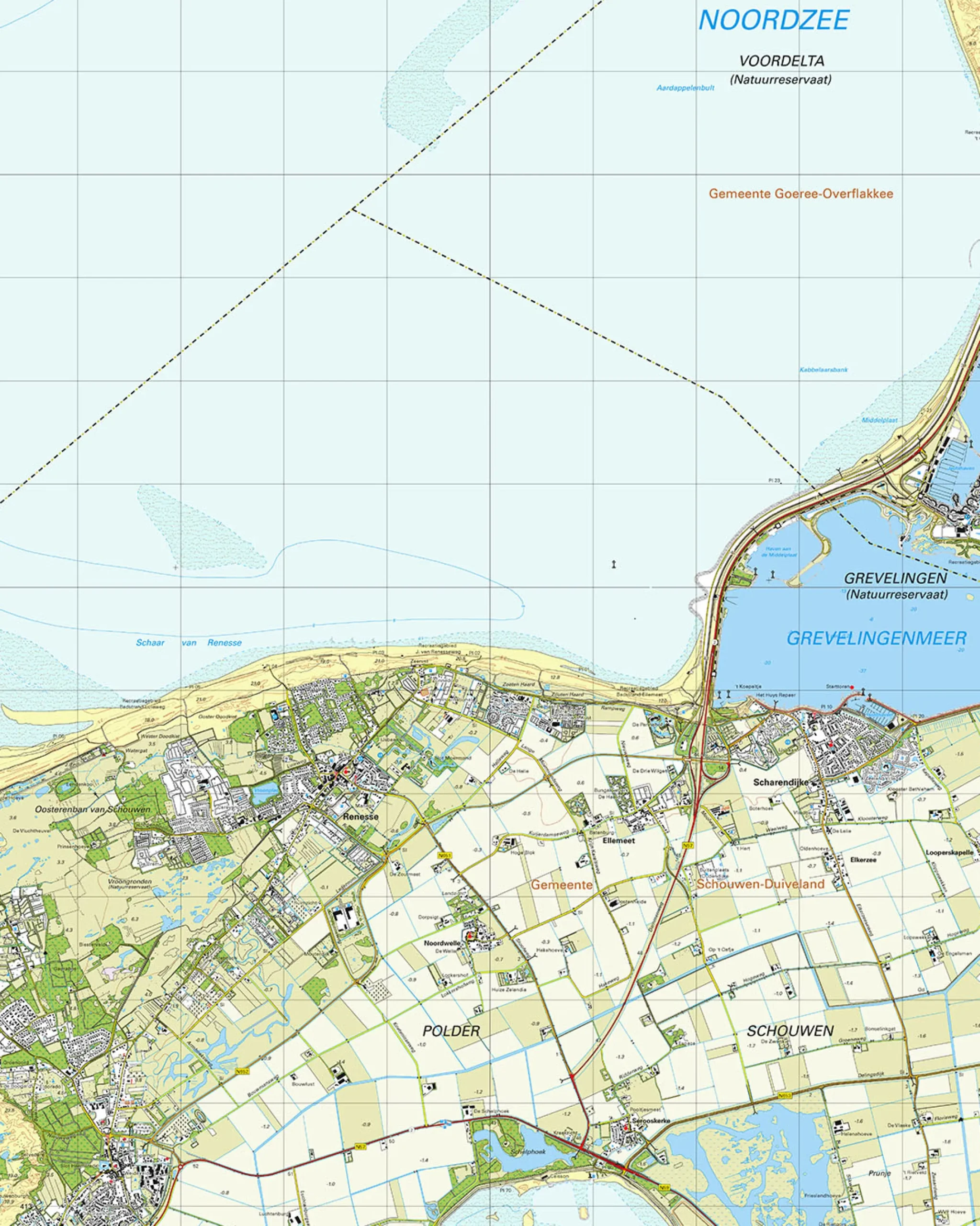 Topografische Kaart 42E Renesse
