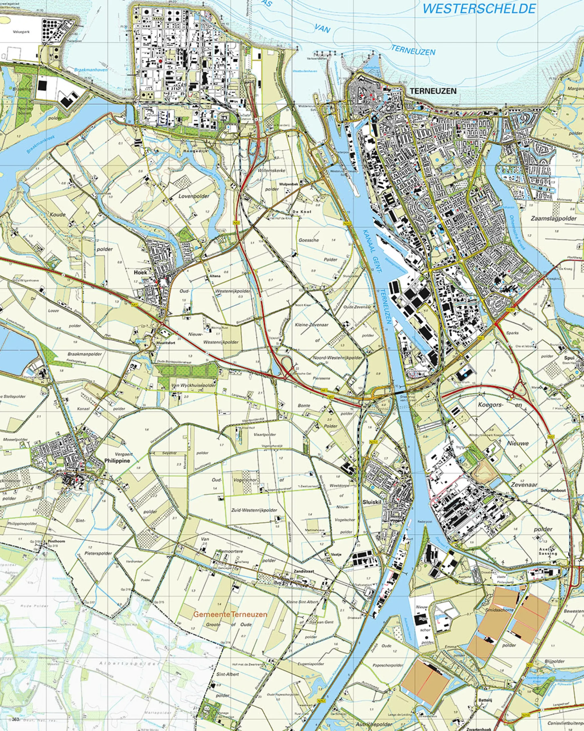 Topografische Kaart 54E Terneuzen
