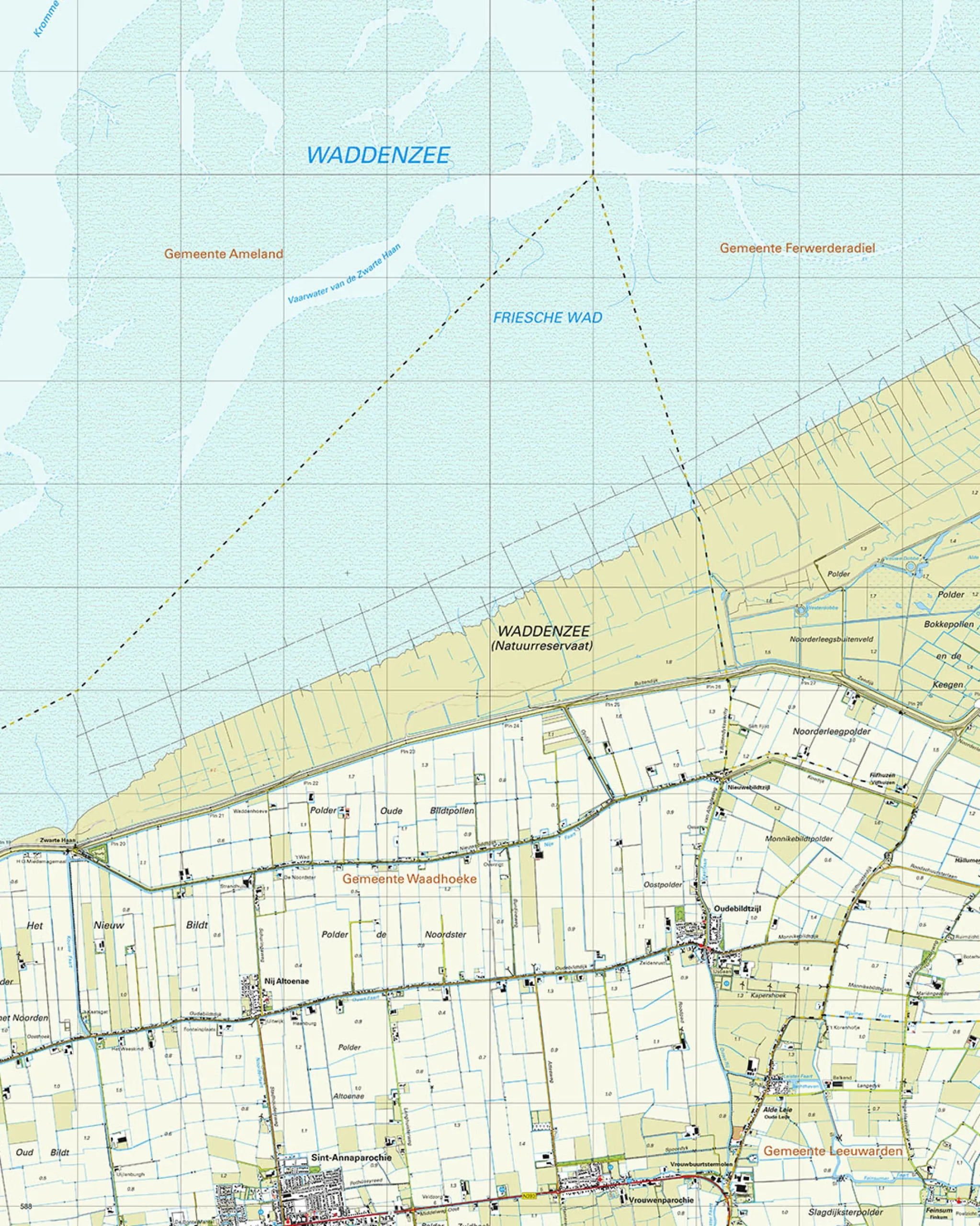Topografische Kaart 5F Oudebildtzijl