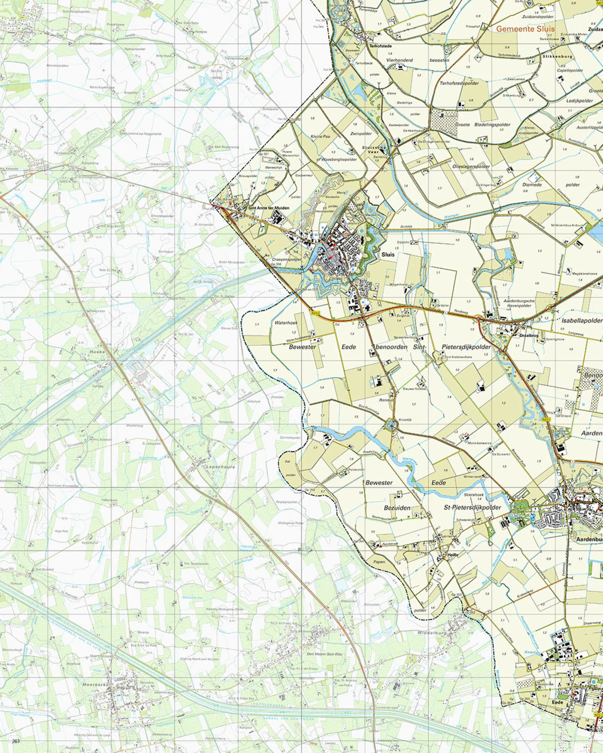 Topografische Kaart 53F Sluis