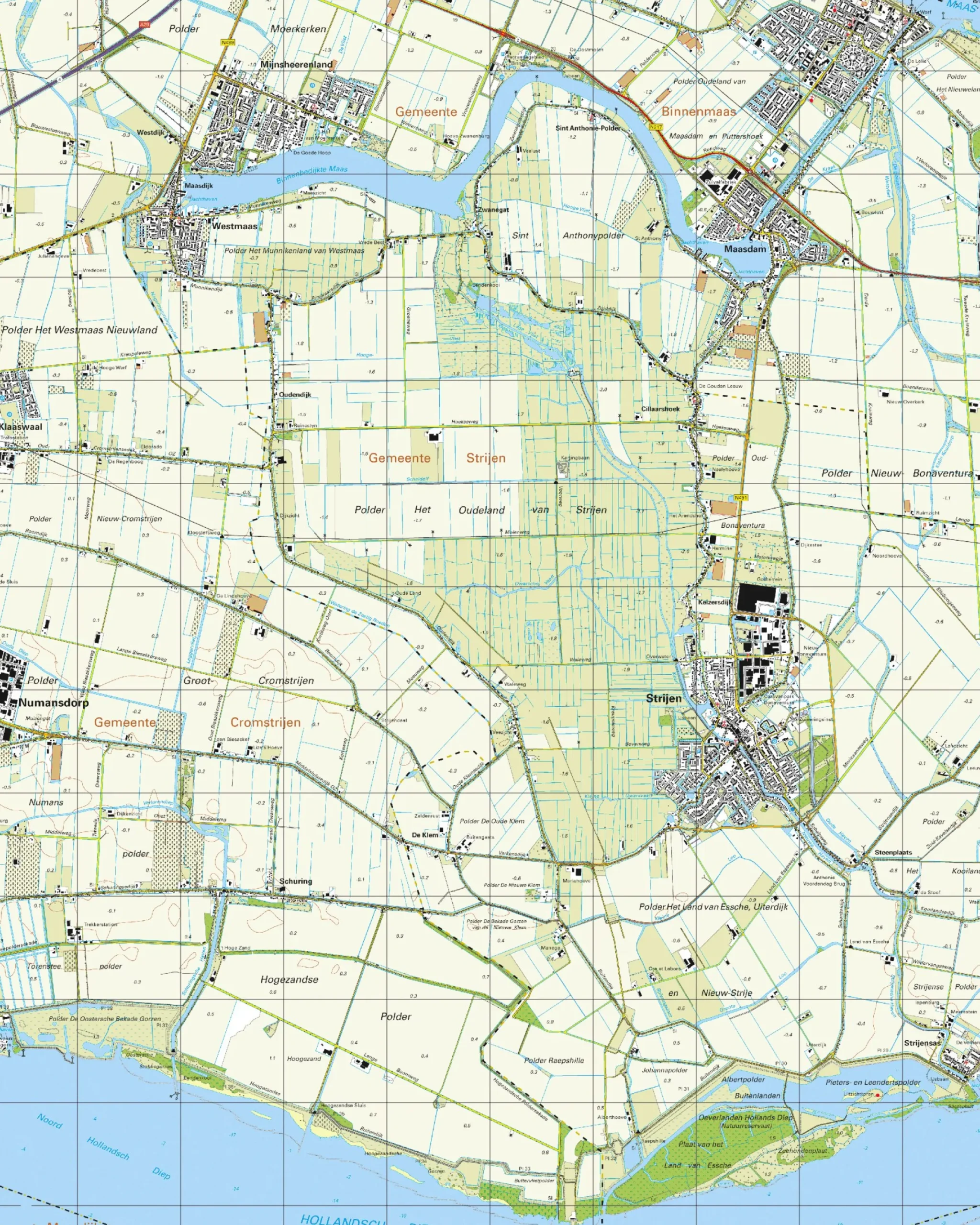 Topografische Kaart 43F Strijen