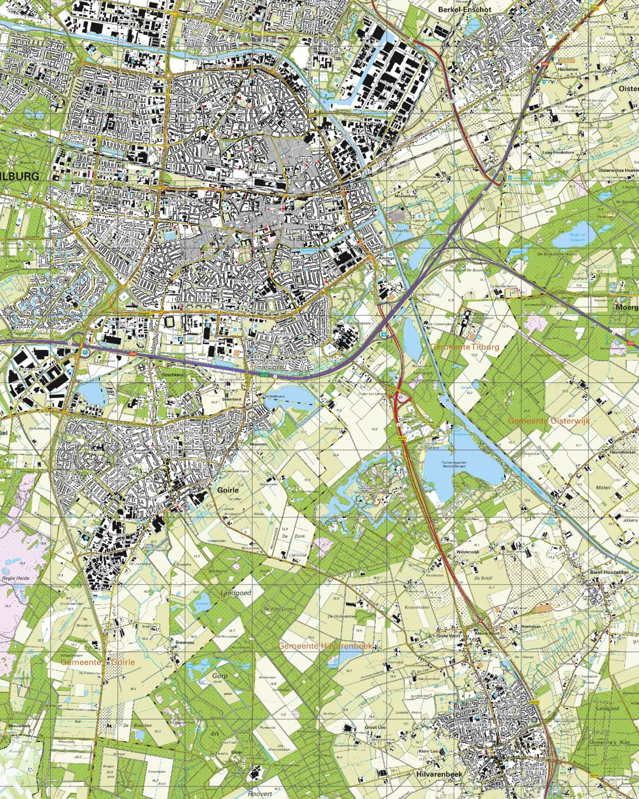 Topografische Kaart 50F Tilburg