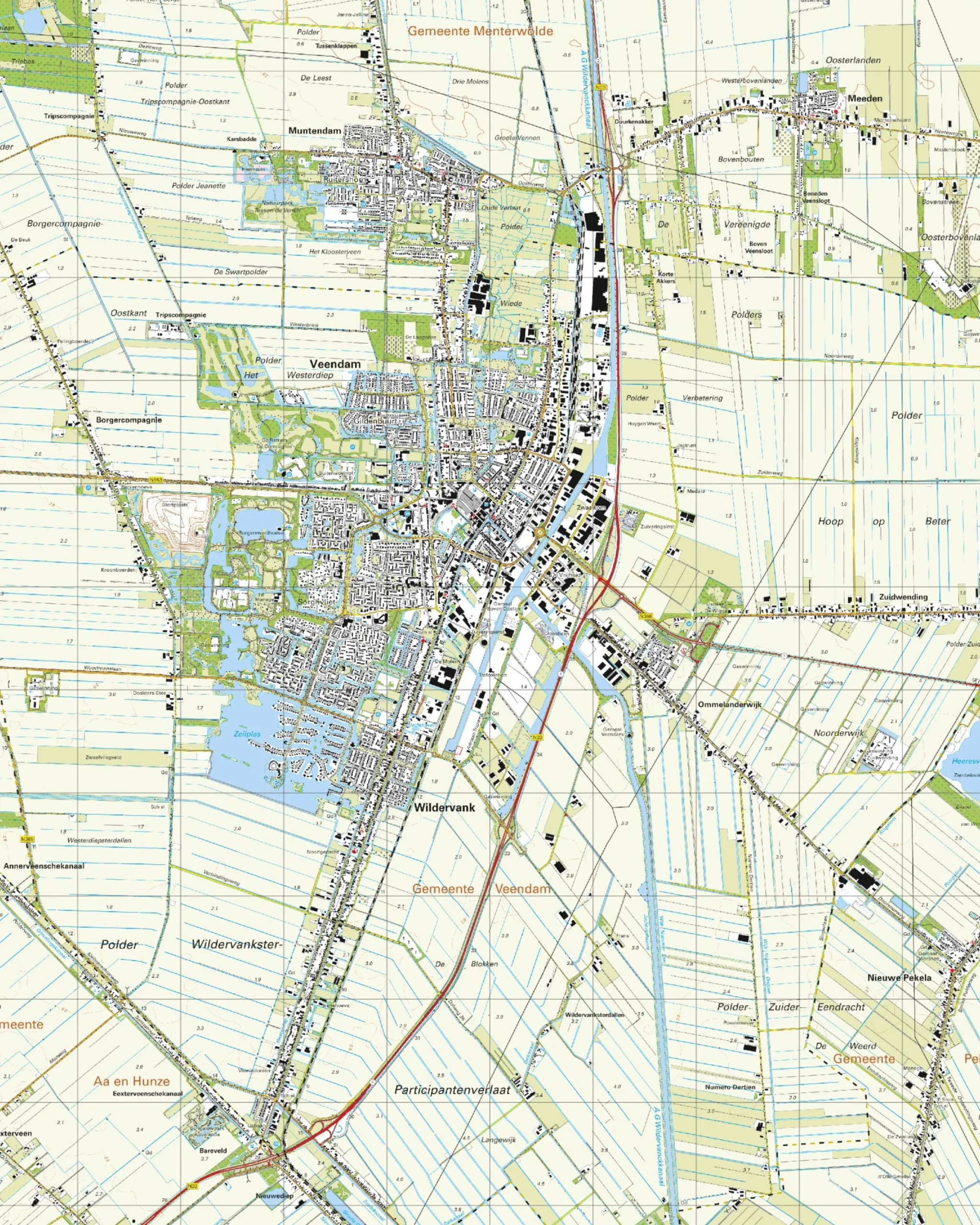 Topografische Kaart 12F Veendam