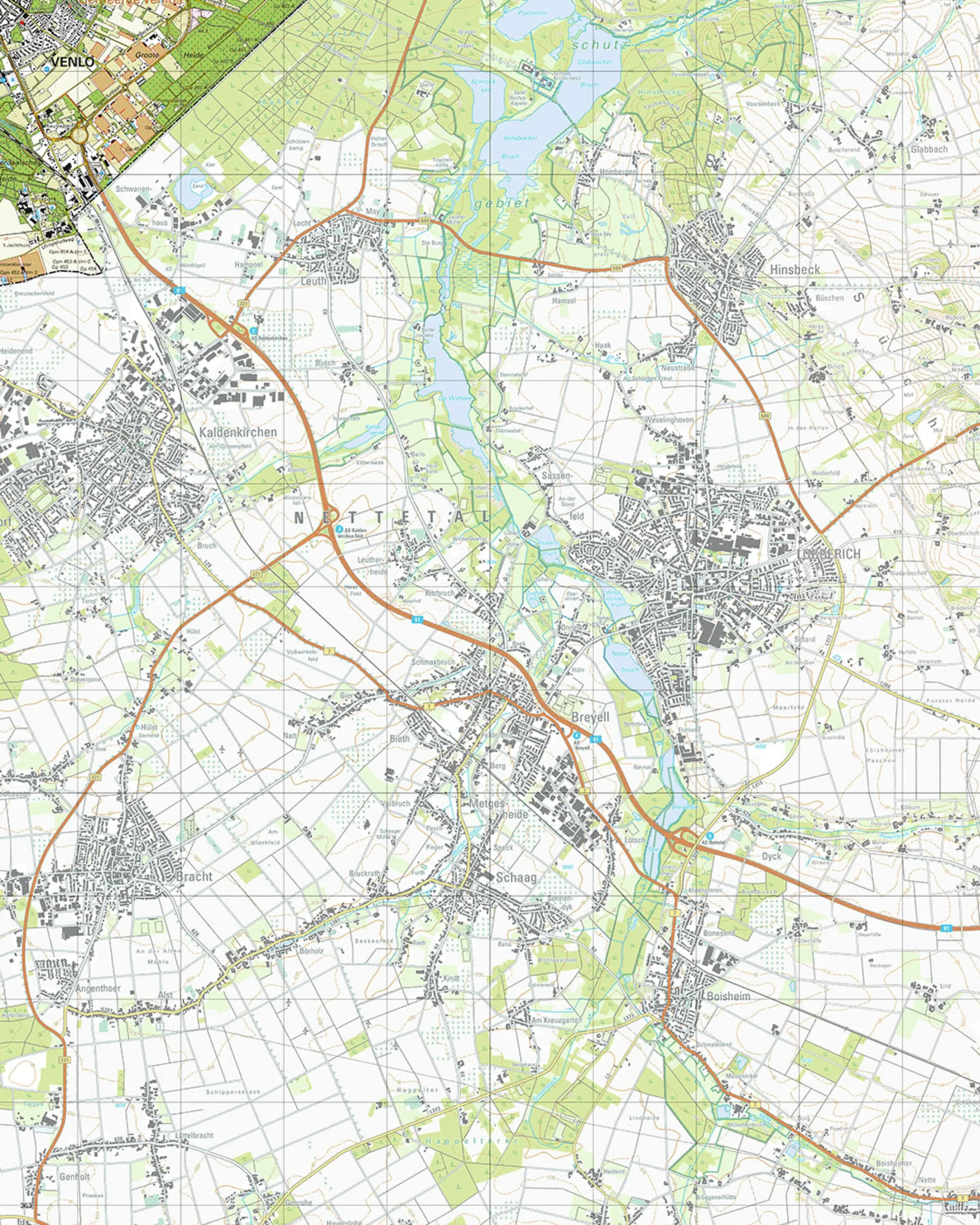 Topografische Kaart 58F Venlo-Zuidoost