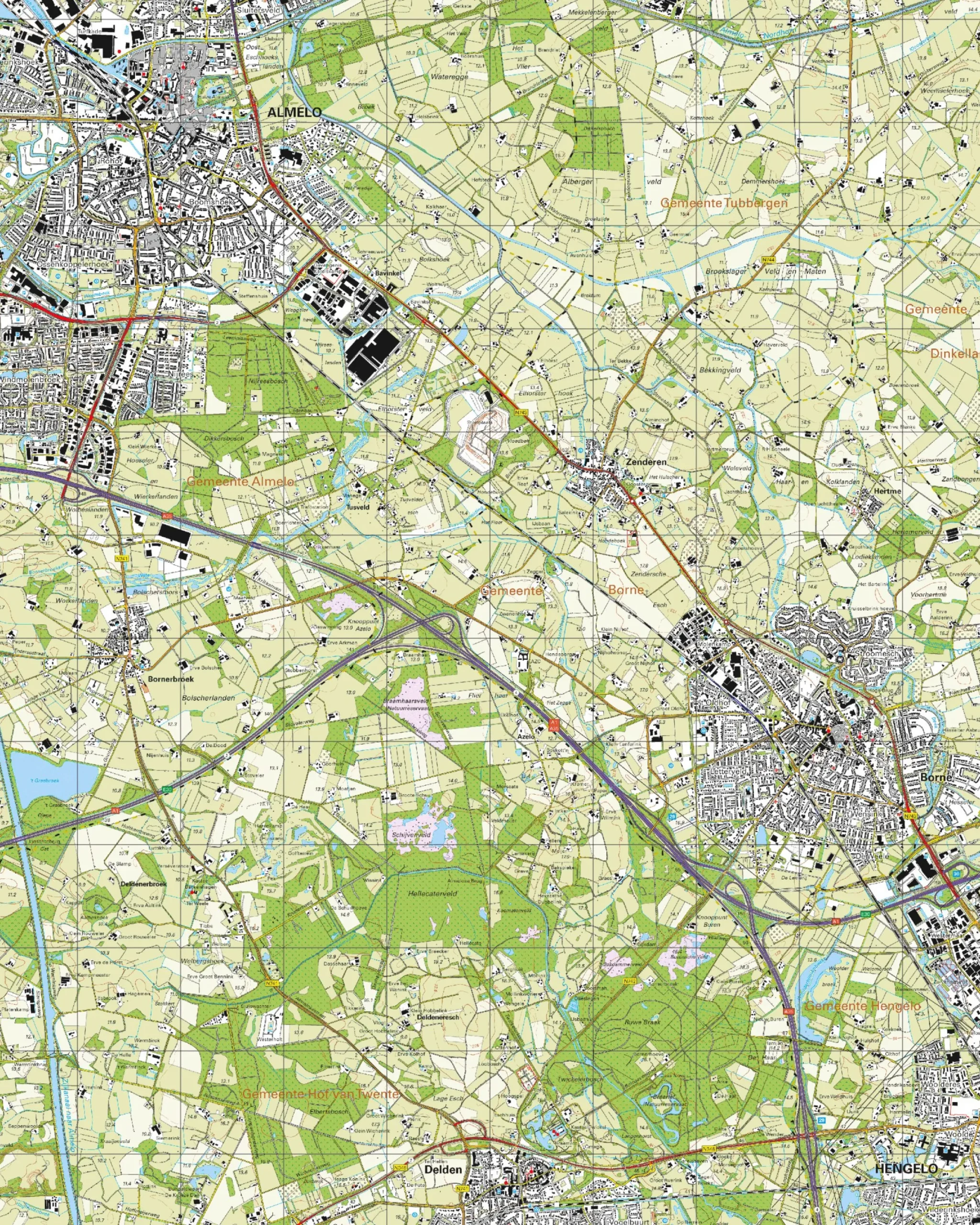 Topografische Kaart 28G Almelo