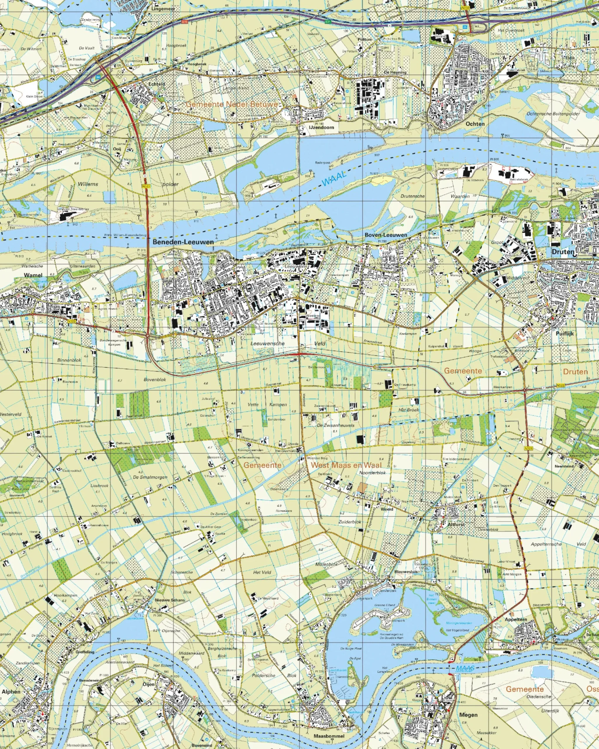 Topografische Kaart 39G Beneden-Leeuwen