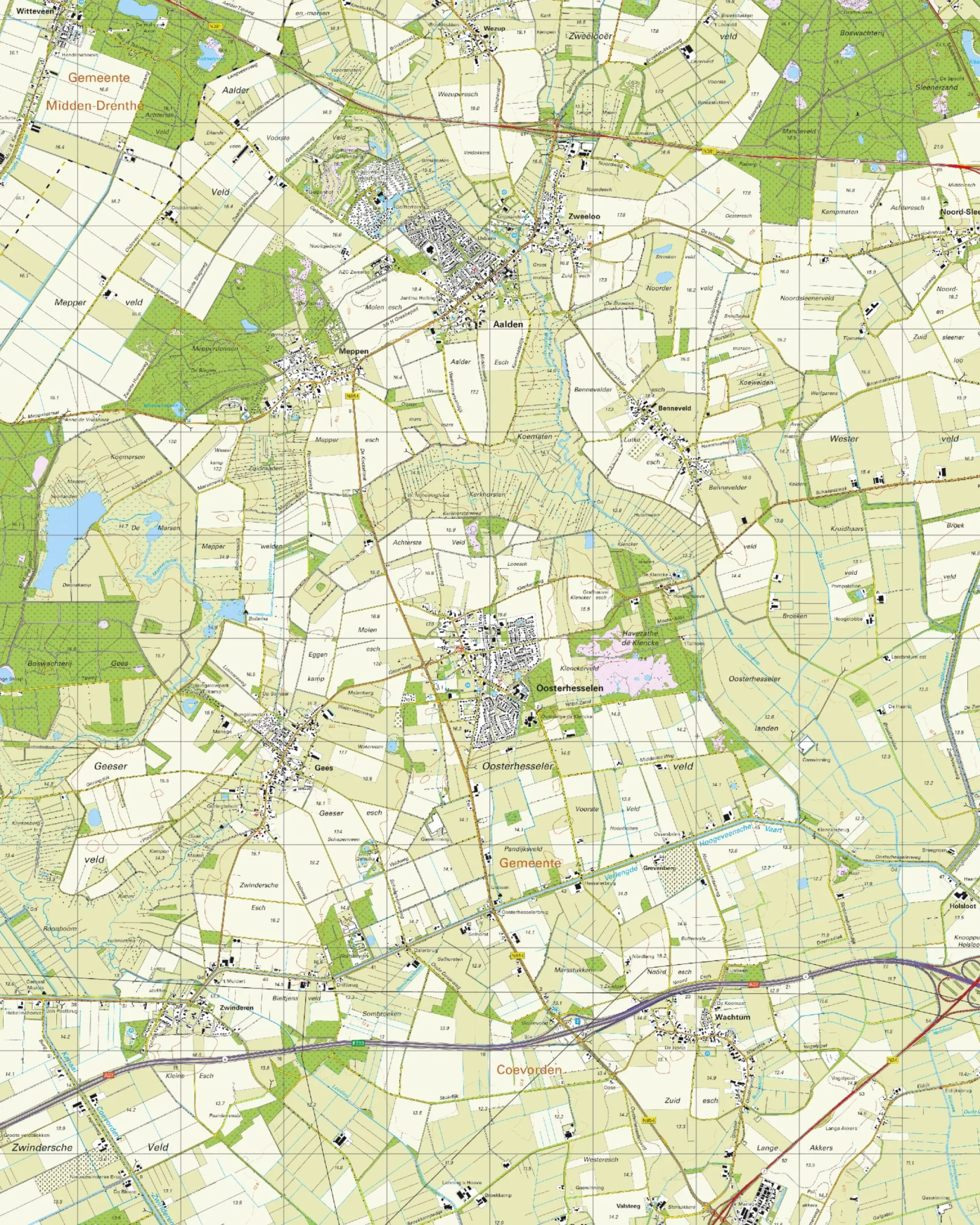 Topografische Kaart 17G Oosterhesselen