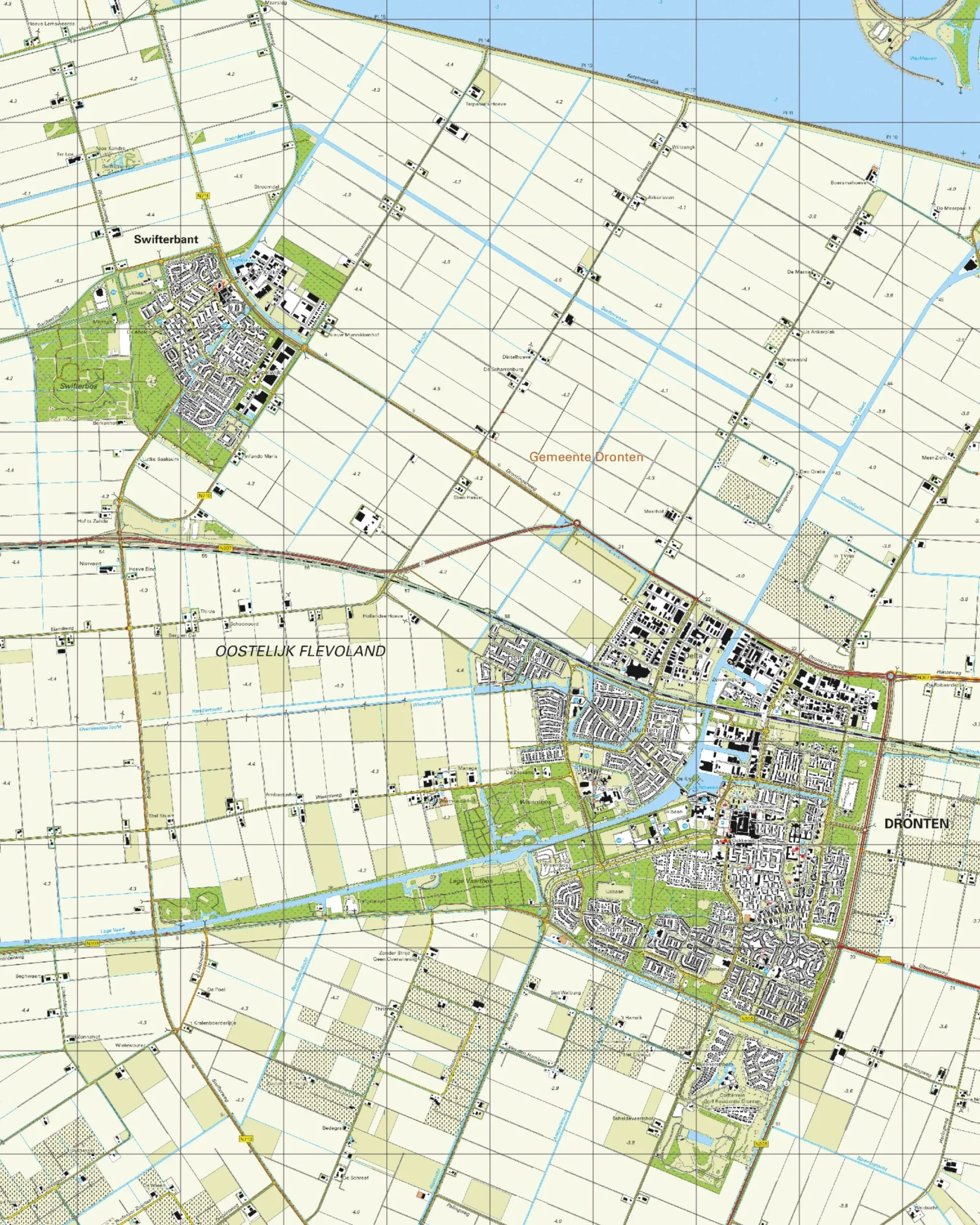 Topografische Kaart 20H Dronten