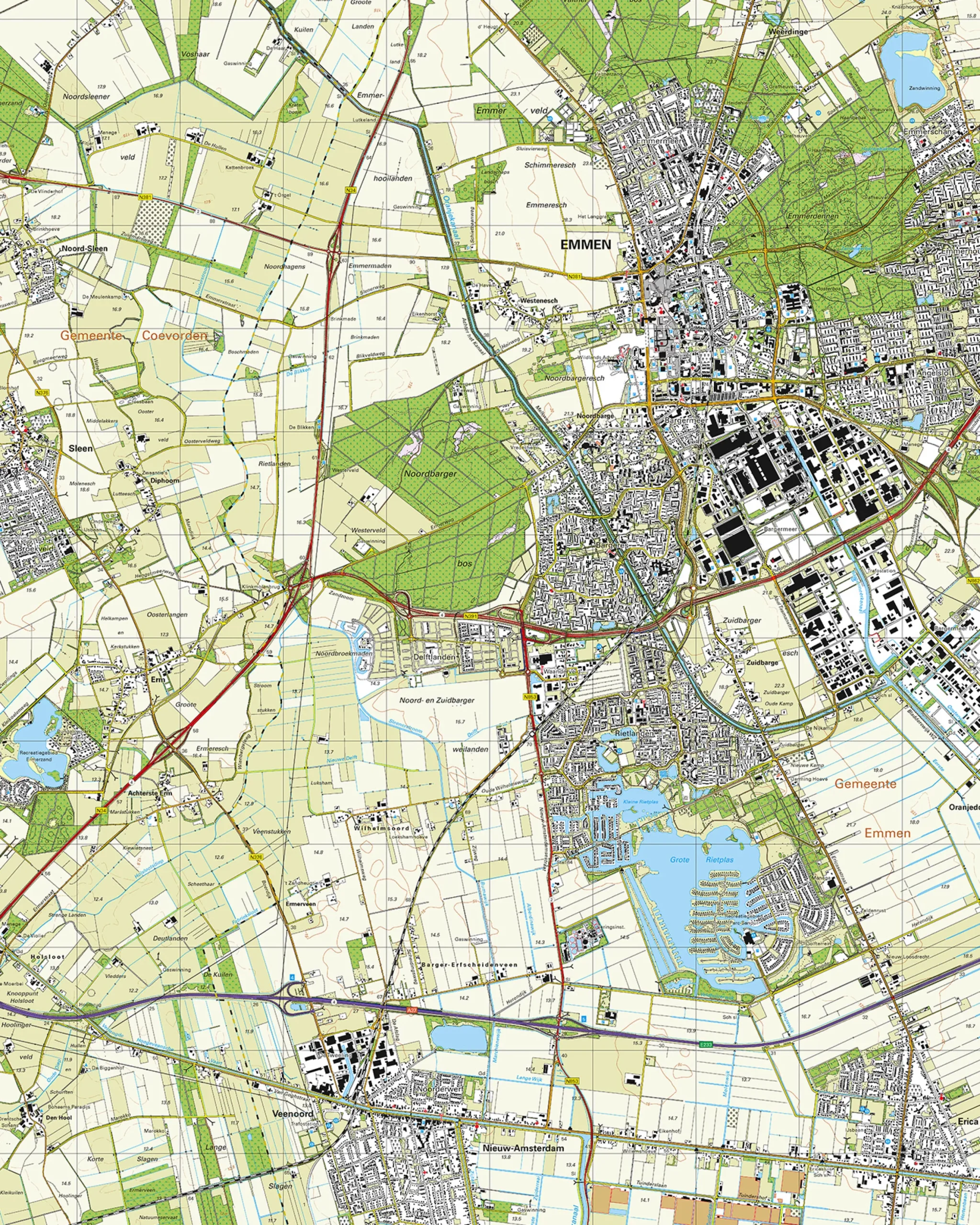Topografische Kaart 17H Emmen