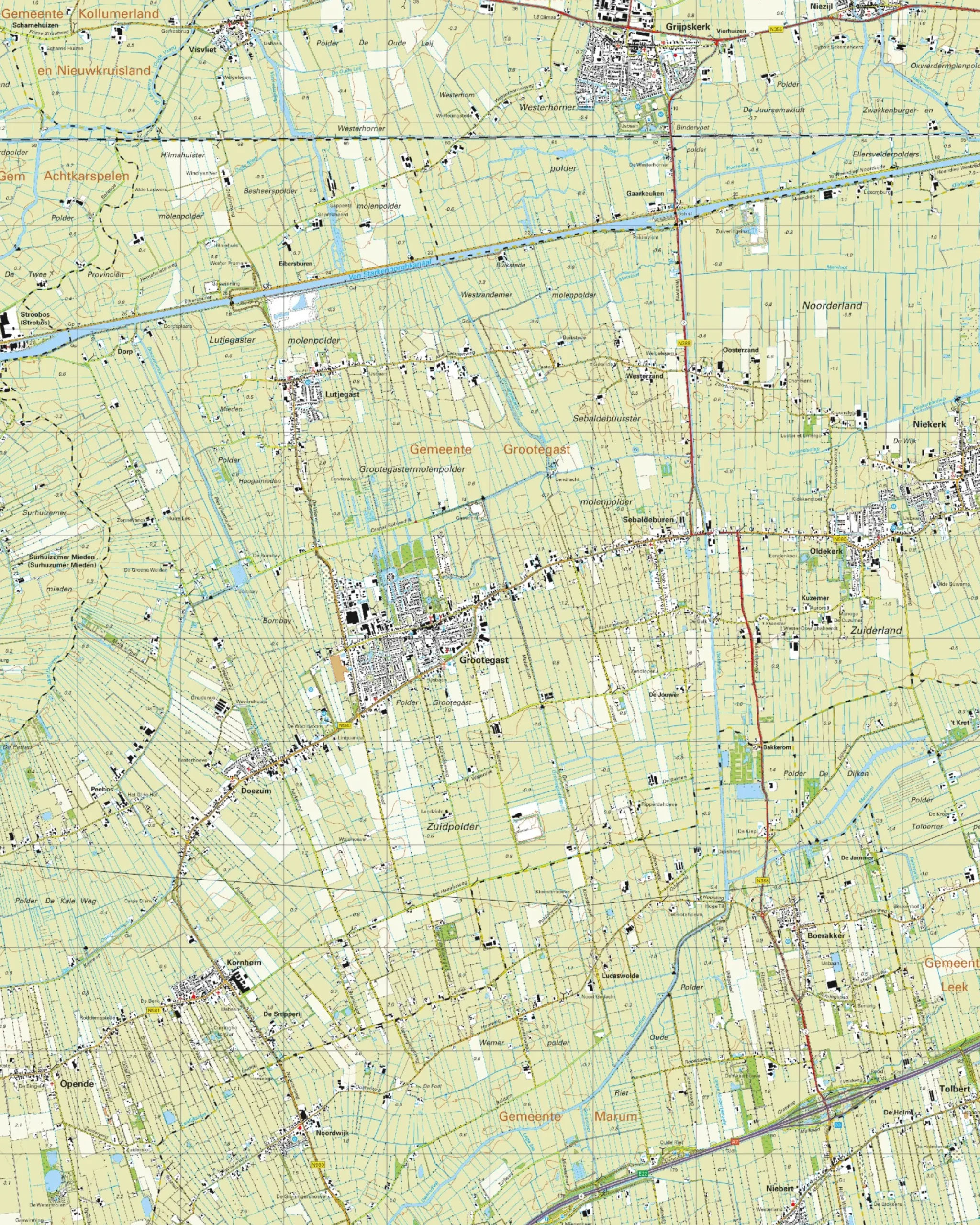 Topografische Kaart 6H Grootegast