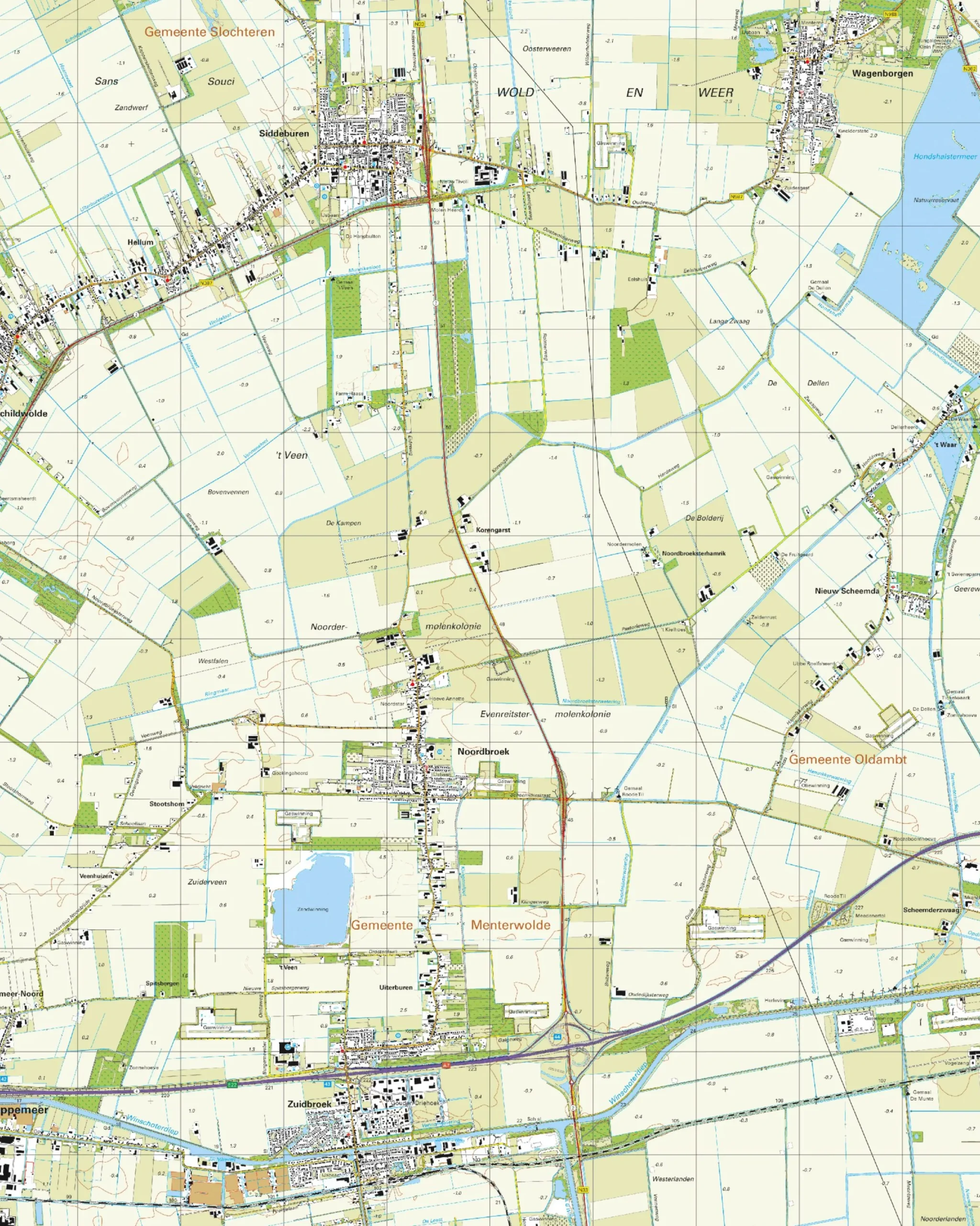 Topografische Kaart 7H Noordbroek