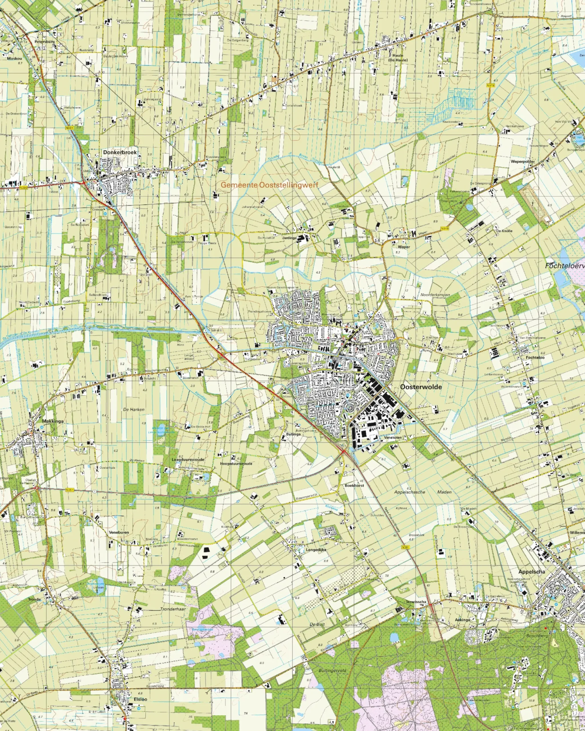 Topografische Kaart 11H Oosterwolde