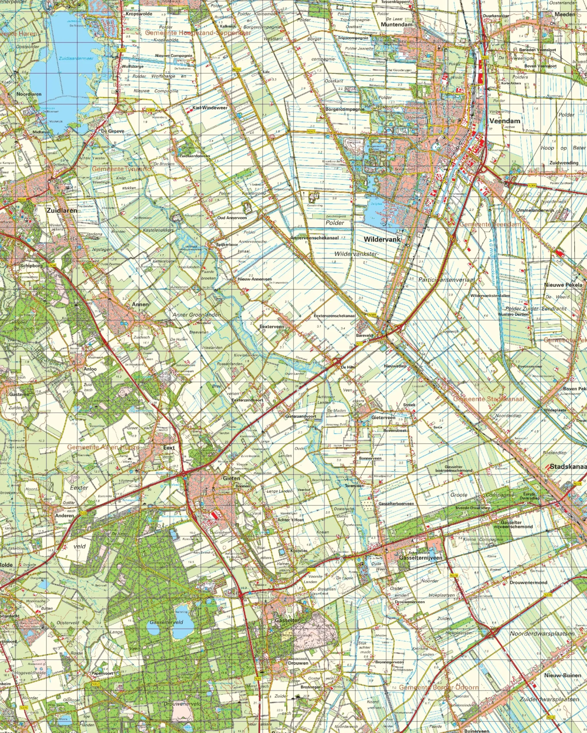 Topografische Kaart 12 Oost Assen