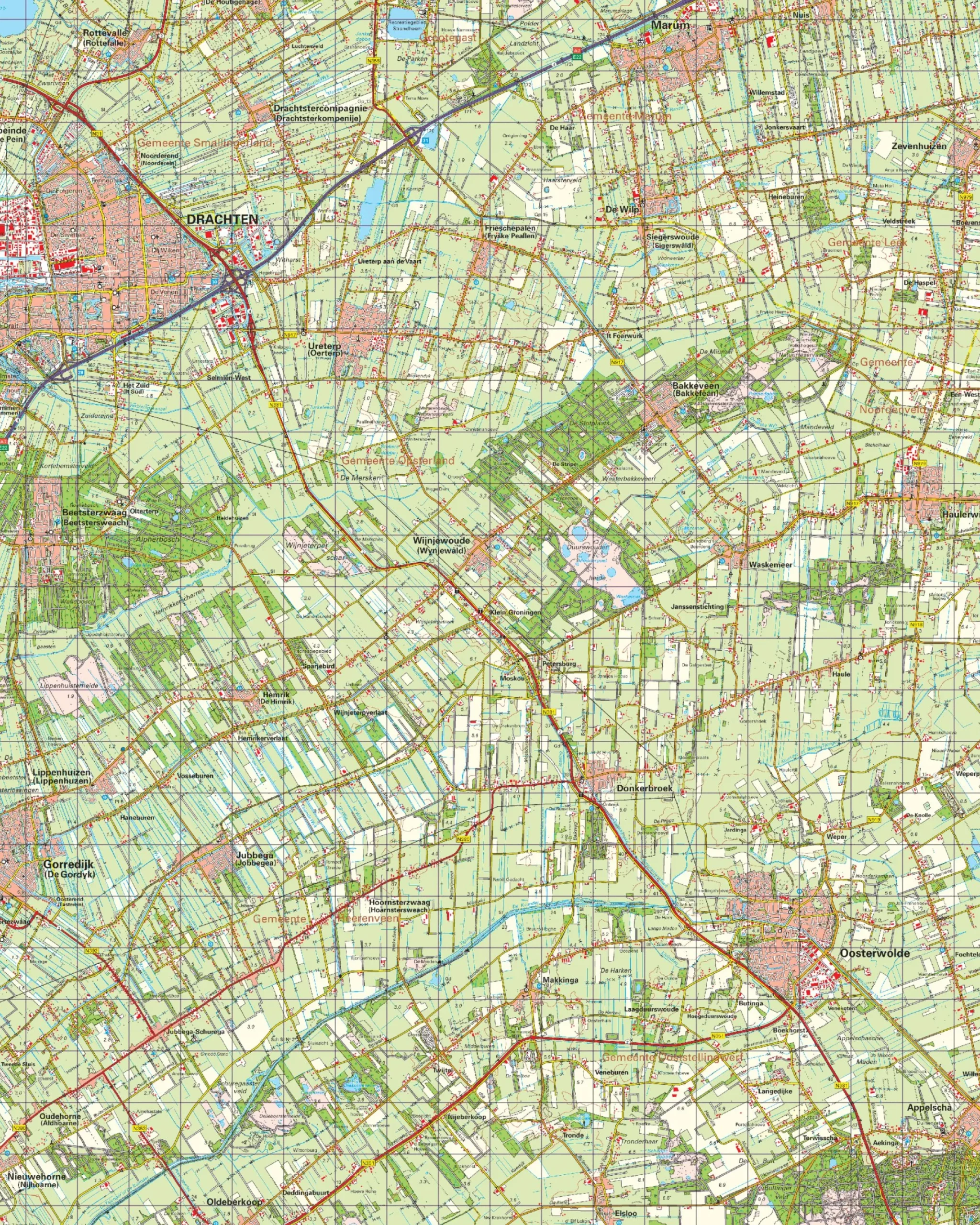 Topografische Kaart 11 Oost Heerenveen