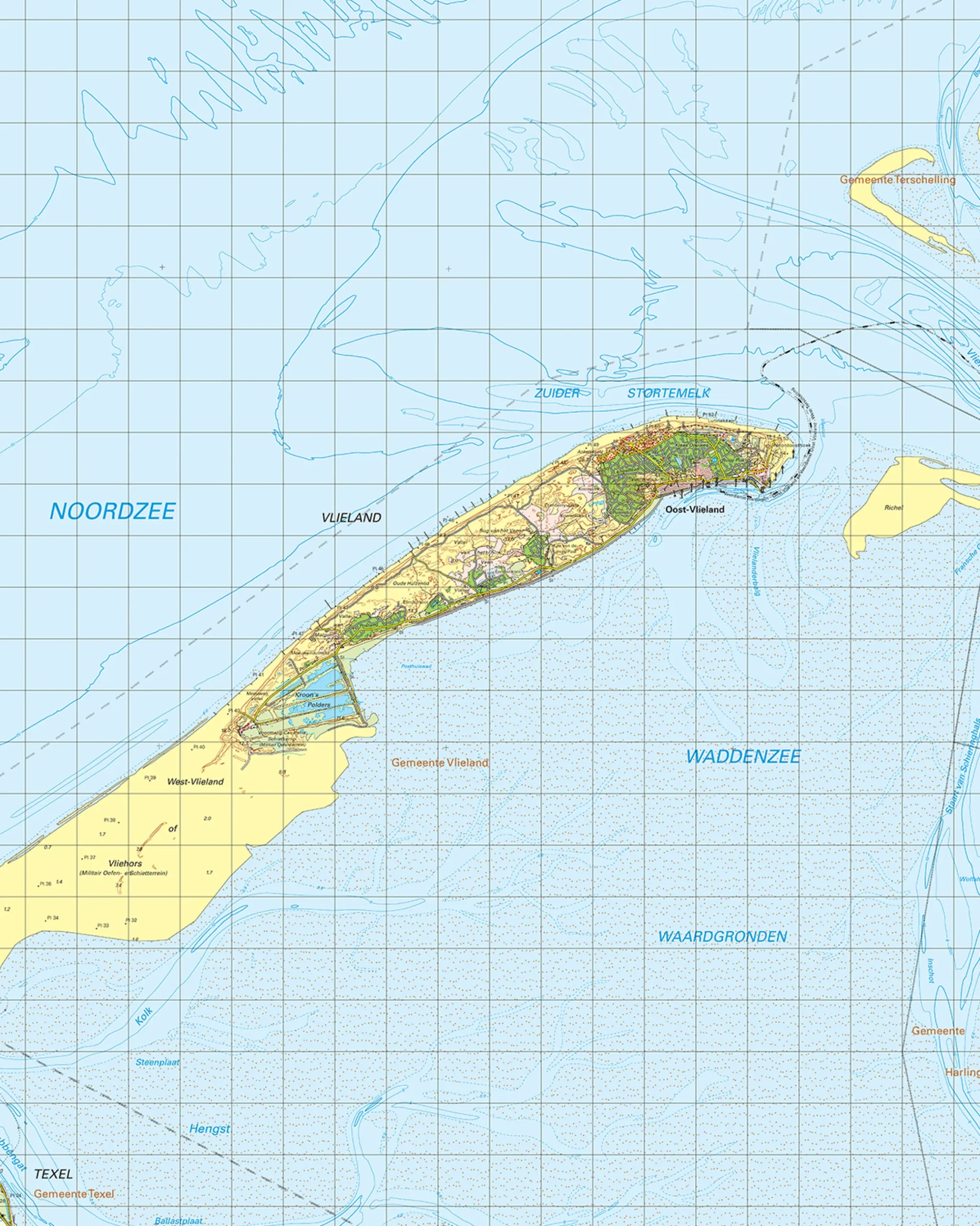 Topografische Kaart 4 Oost Vlieland