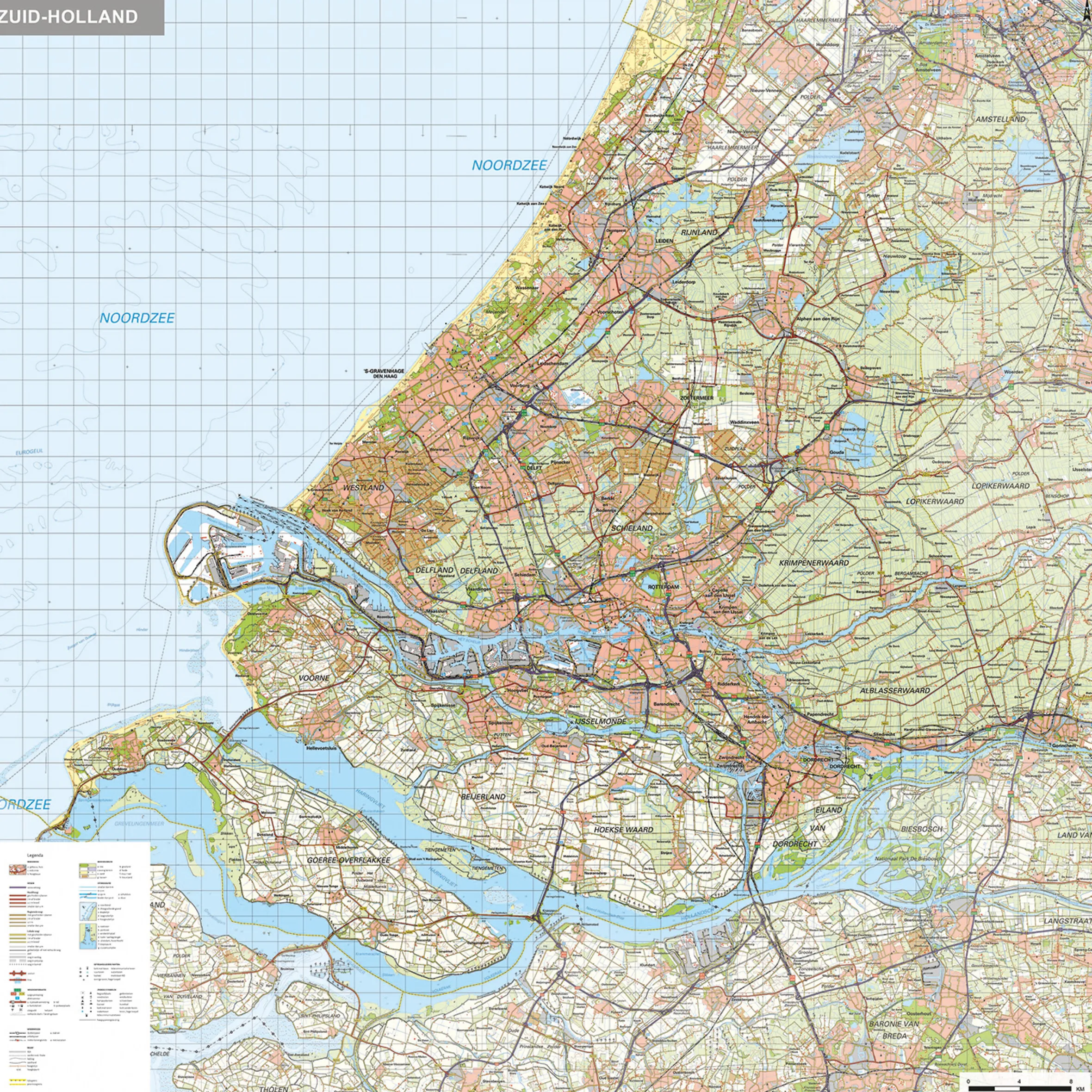 Topografische kaart Zuid-Holland 1:100.000 – 1478
