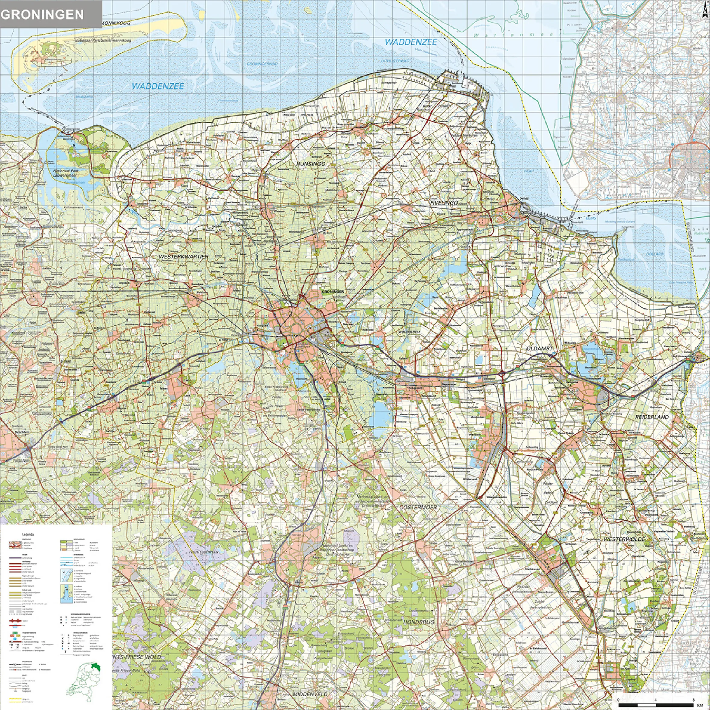 Topografische provinciekaart Groningen 1:100.000 – 1485