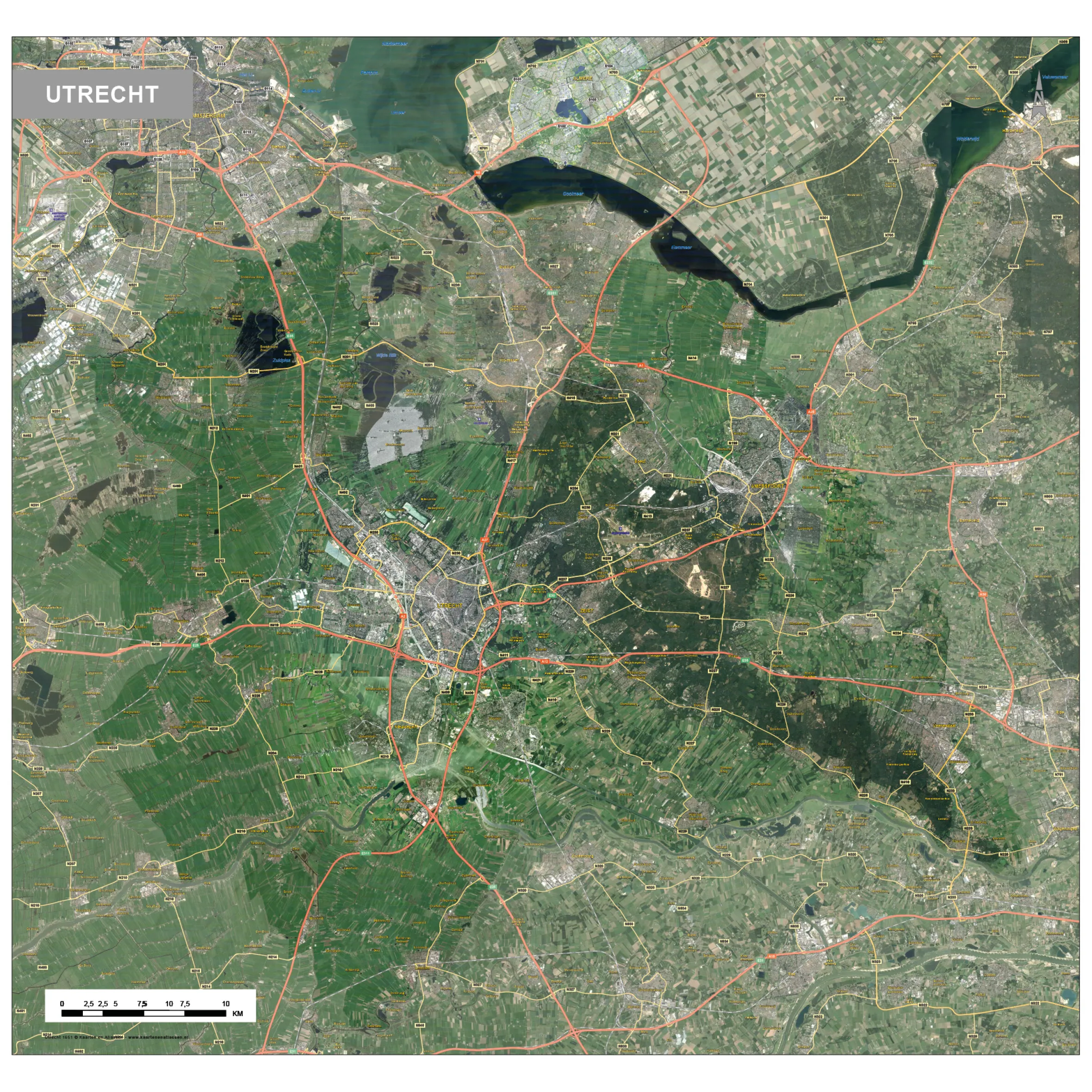 Utrecht Satellietkaart 1651