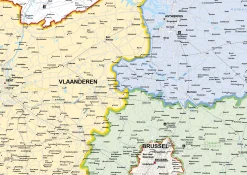 Vlaanderen Staatkundige Kaart 1751