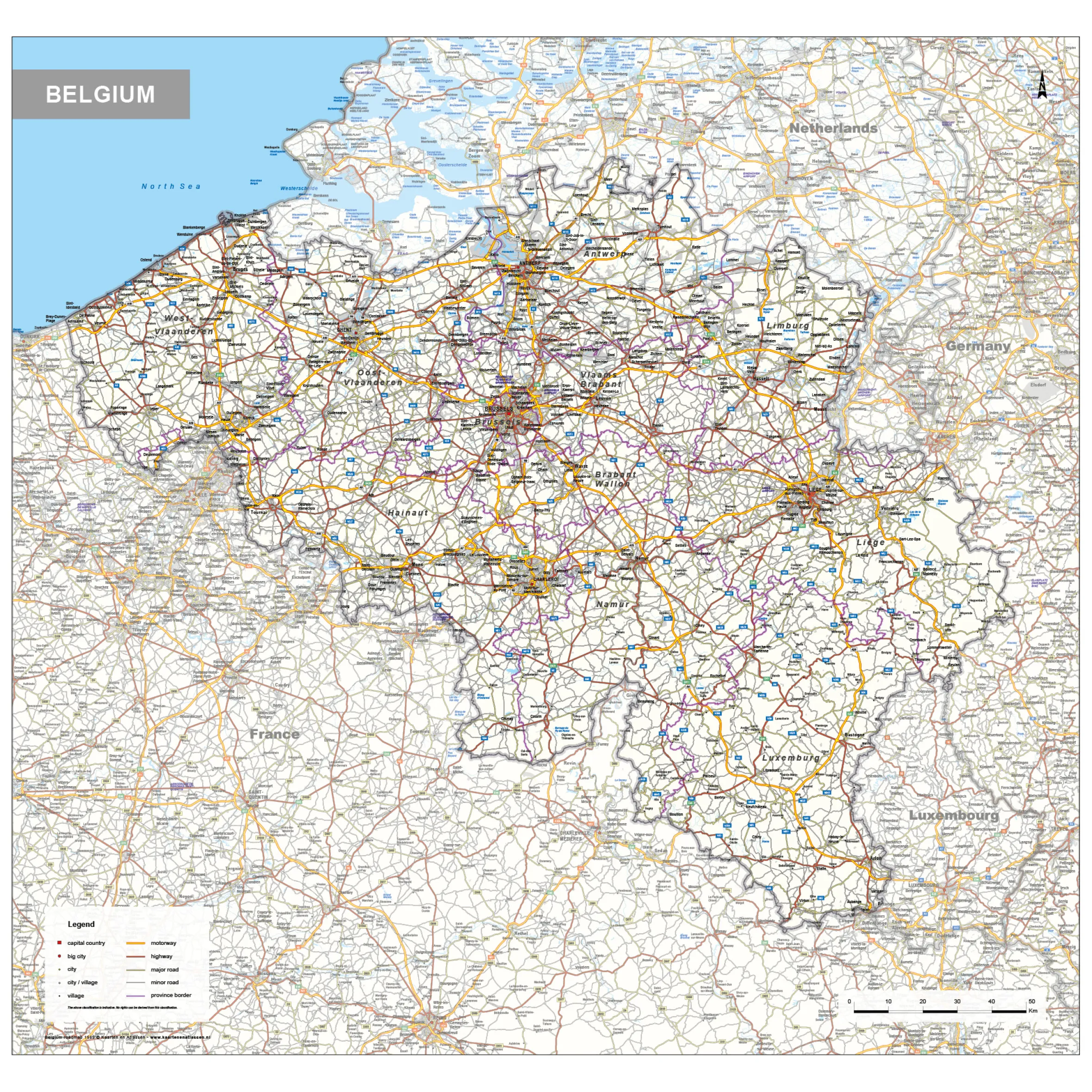 Wegenkaart België 1589
