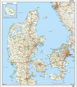 Wegenkaart Denemarken 1365