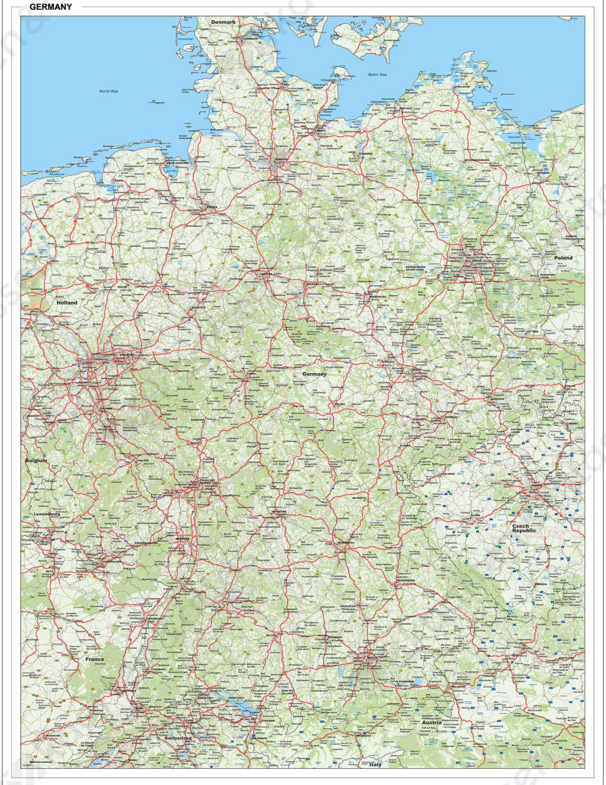 Wegenkaart Duitsland 1416