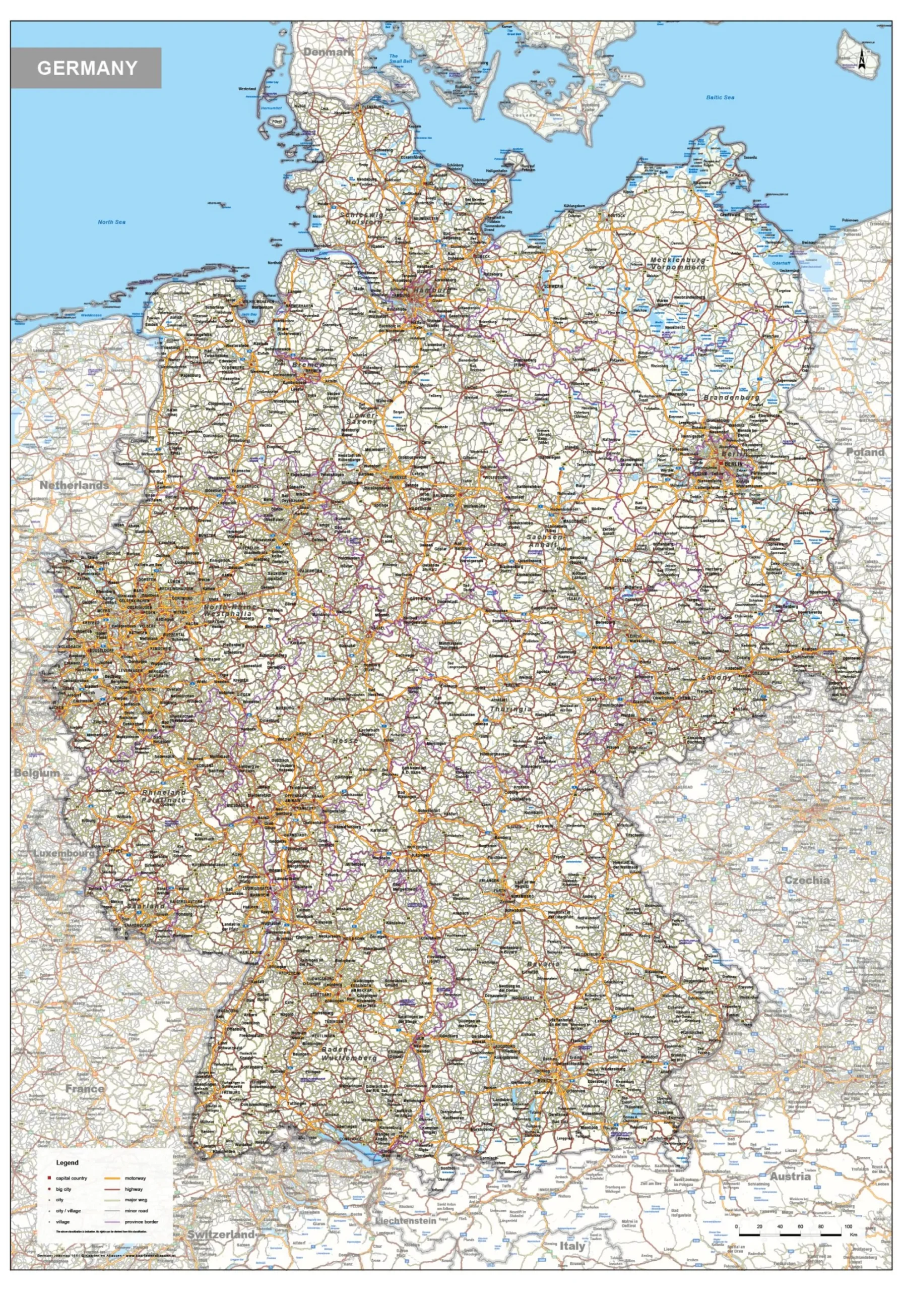 Wegenkaart Duitsland 1591
