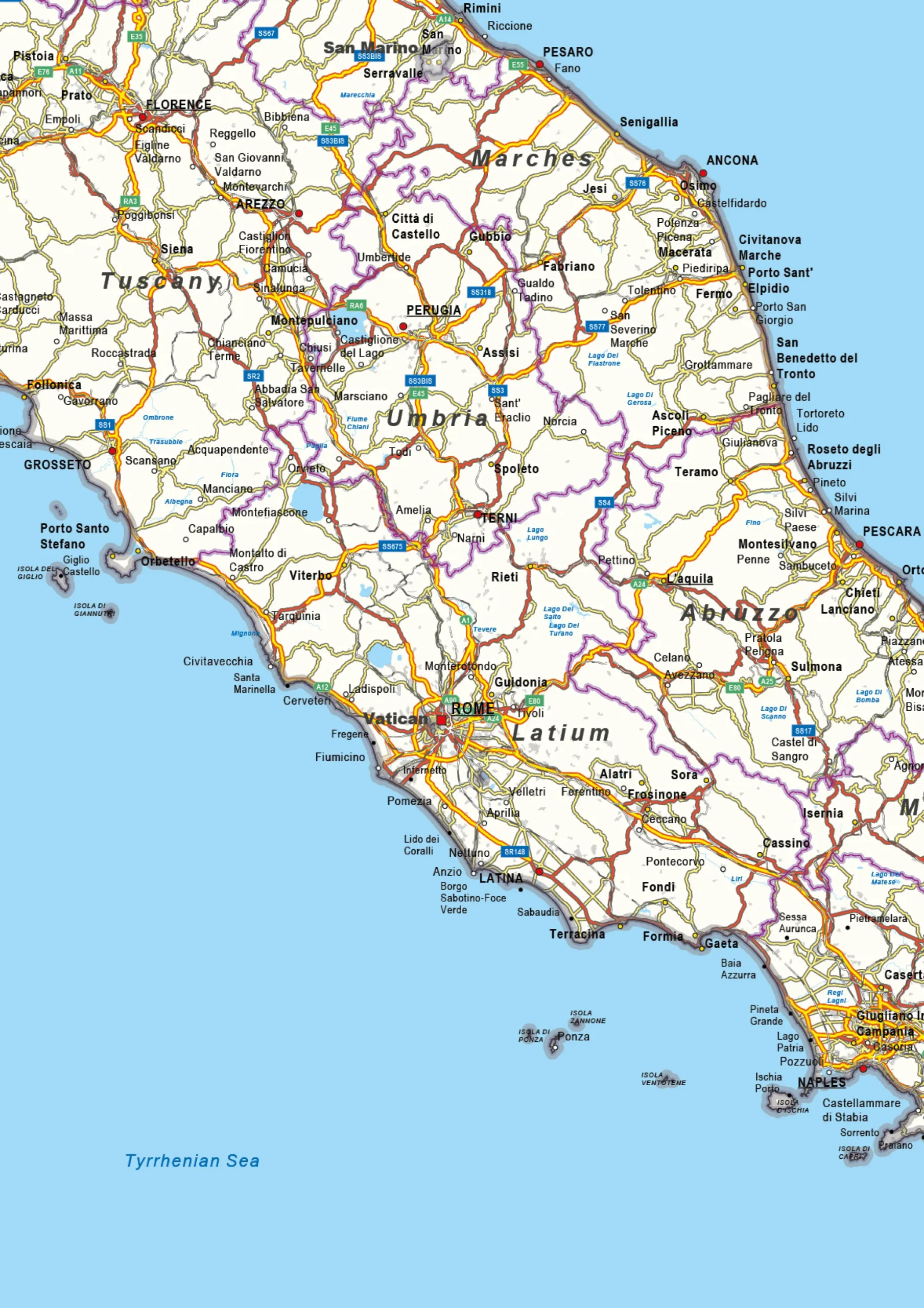 Wegenkaart Italië 1593