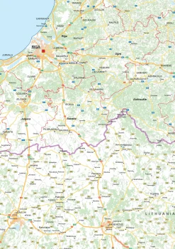 Wegenkaart Letland 1367