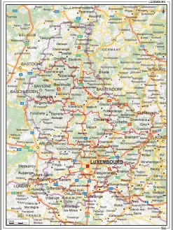 Wegenkaart Luxemburg 1369