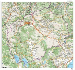 Wegenkaart Macedonië 1370