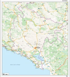 Wegenkaart Montenegro 1371