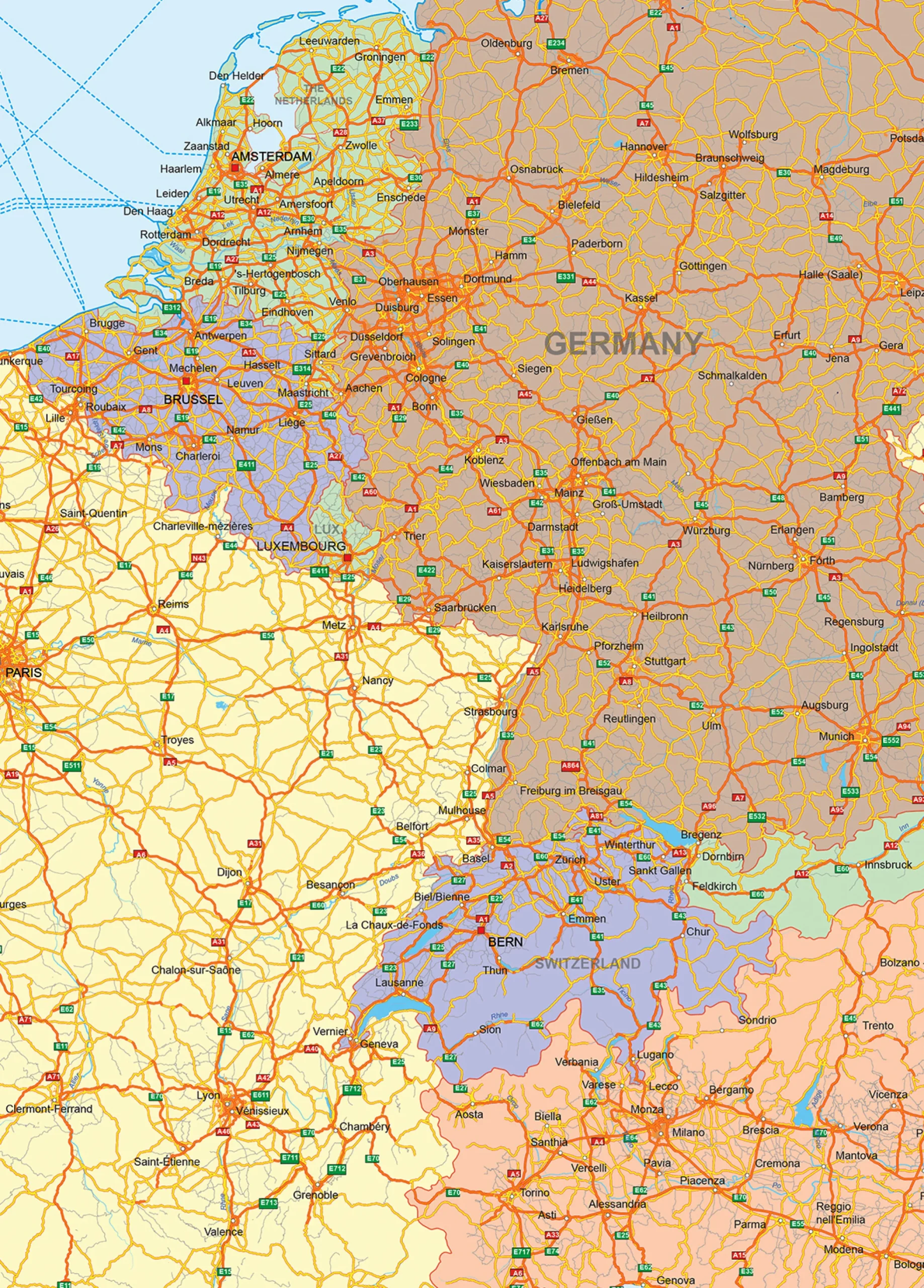 Wegenkaart van Europa 1410