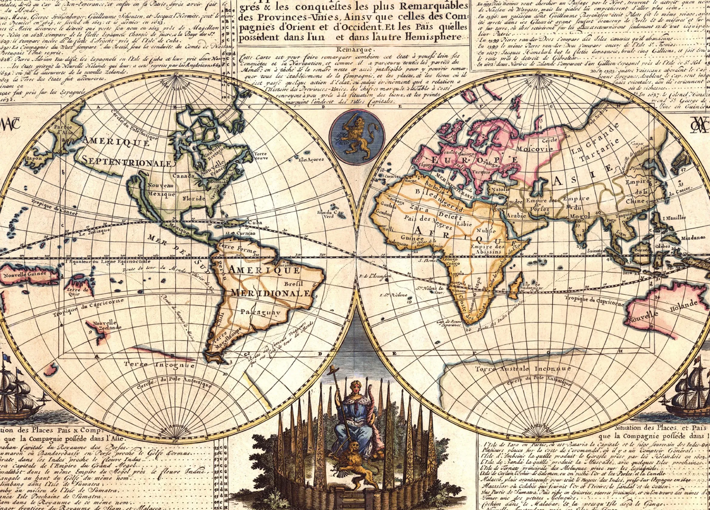 Wereldkaart Anno 1728 Chatelain