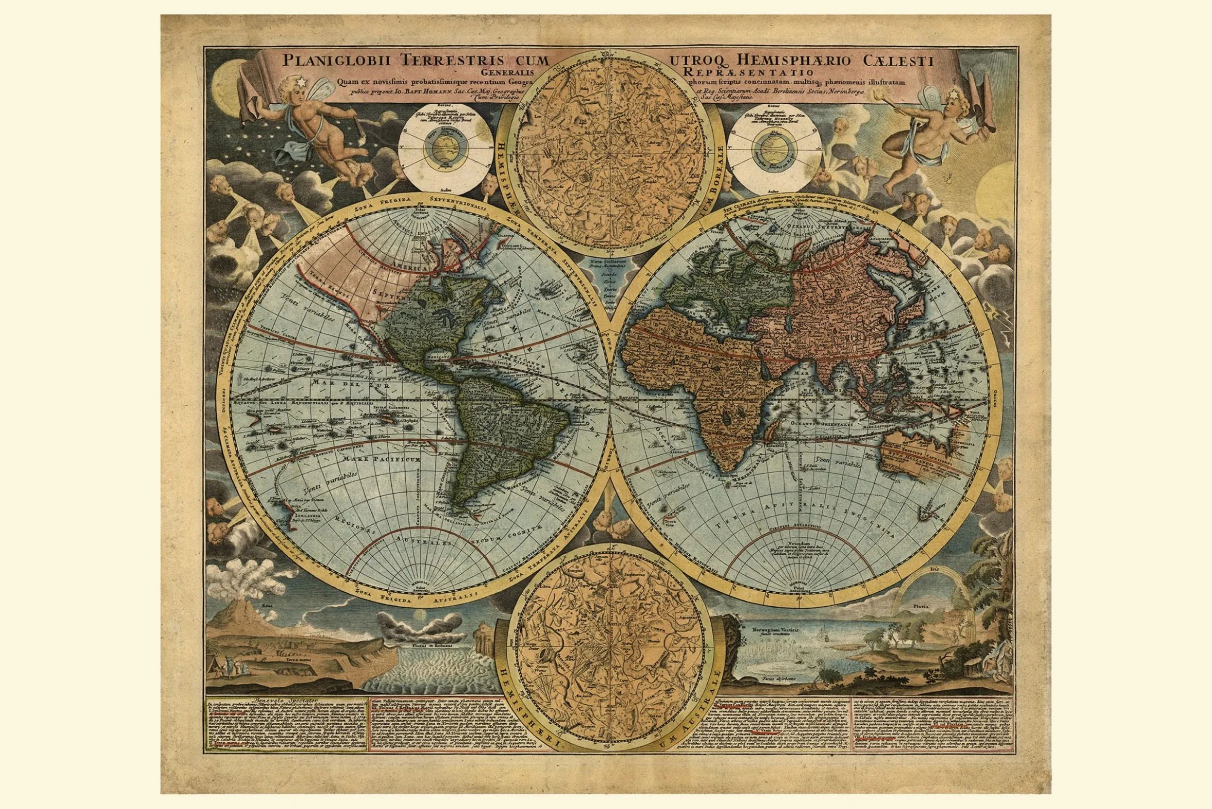 Wereldkaart Anno 1716 Johann Baptist Homann