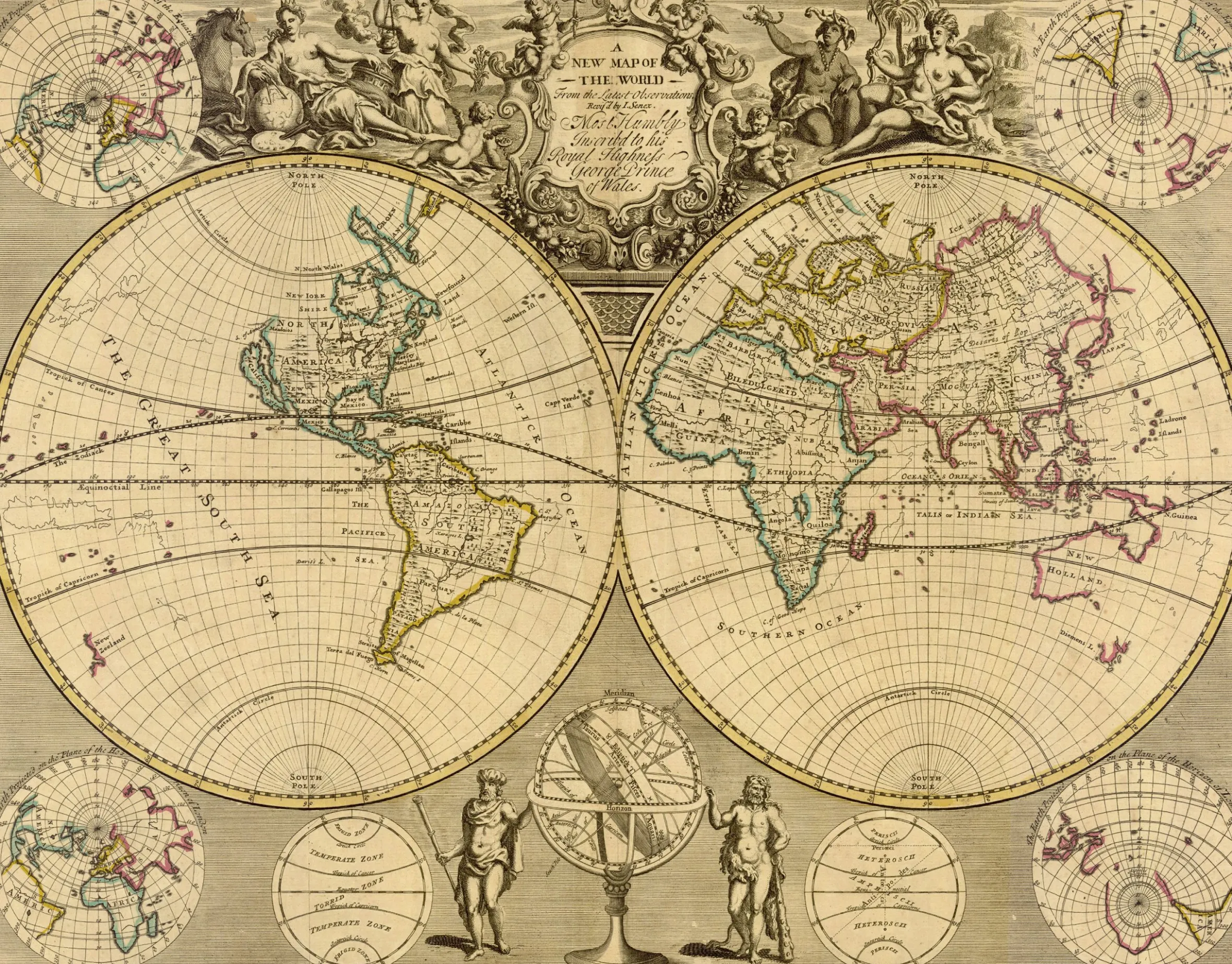 Wereldkaart Anno 1721 John Senex