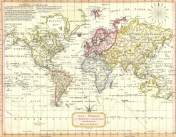 Wereldkaart Anno 1808 Lauri en Whittle