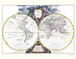 Wereldkaart Anno 1752 Robert de Vaugondy