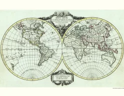 Wereldkaart Anno 1786 Robert de Vaugondy