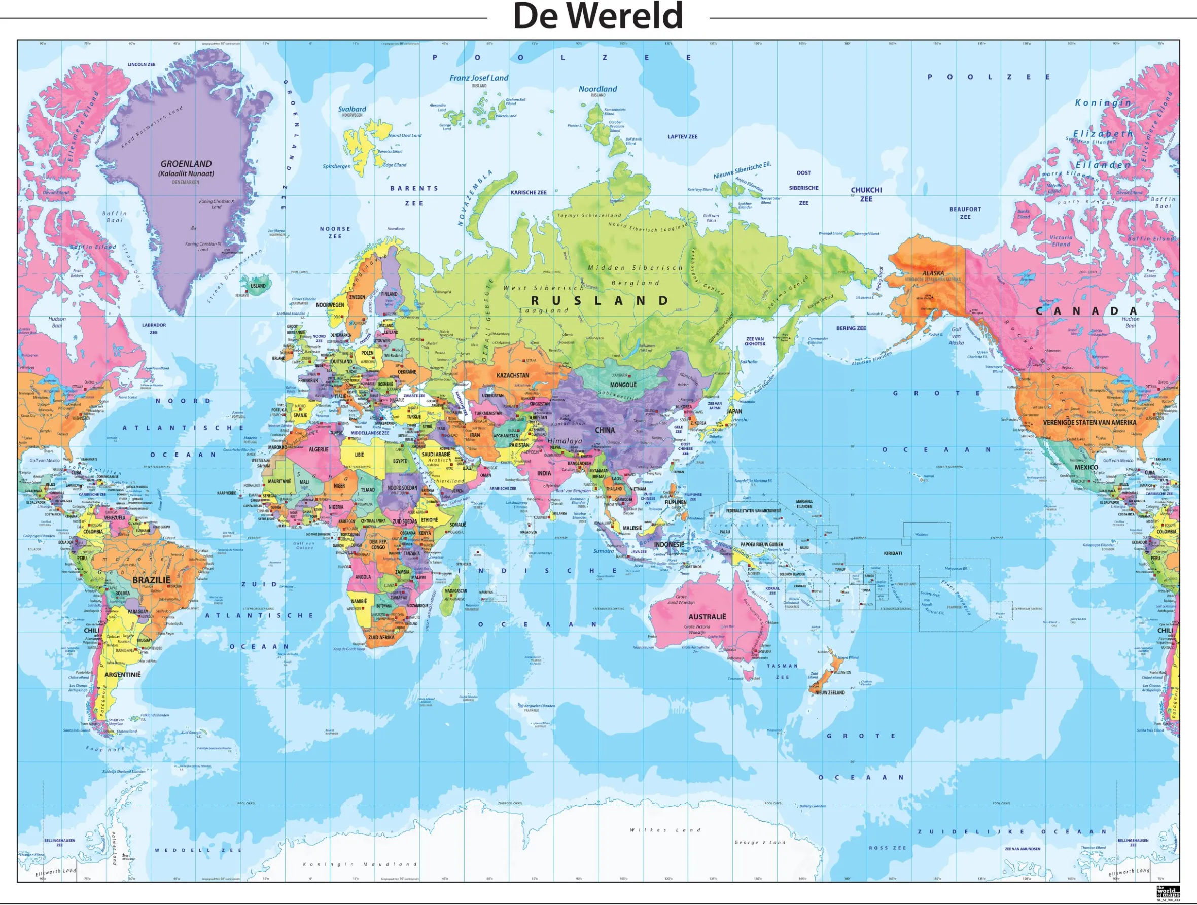 Wereldkaart Azië centraal 433