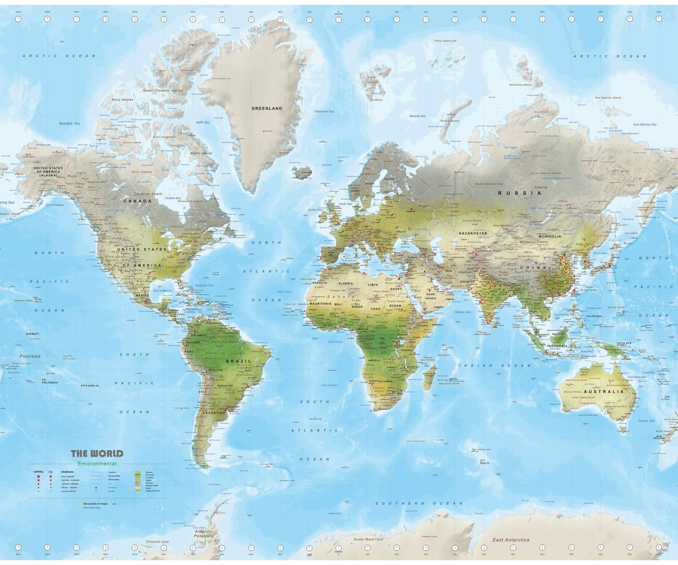 Wereldkaart Environmental Medium 1499