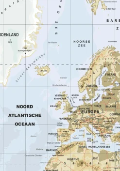 Wereldkaart Natuurkundig 1403