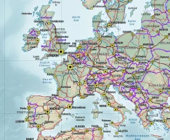 Wereldkaart Natuurkundig Natural Earth 1701