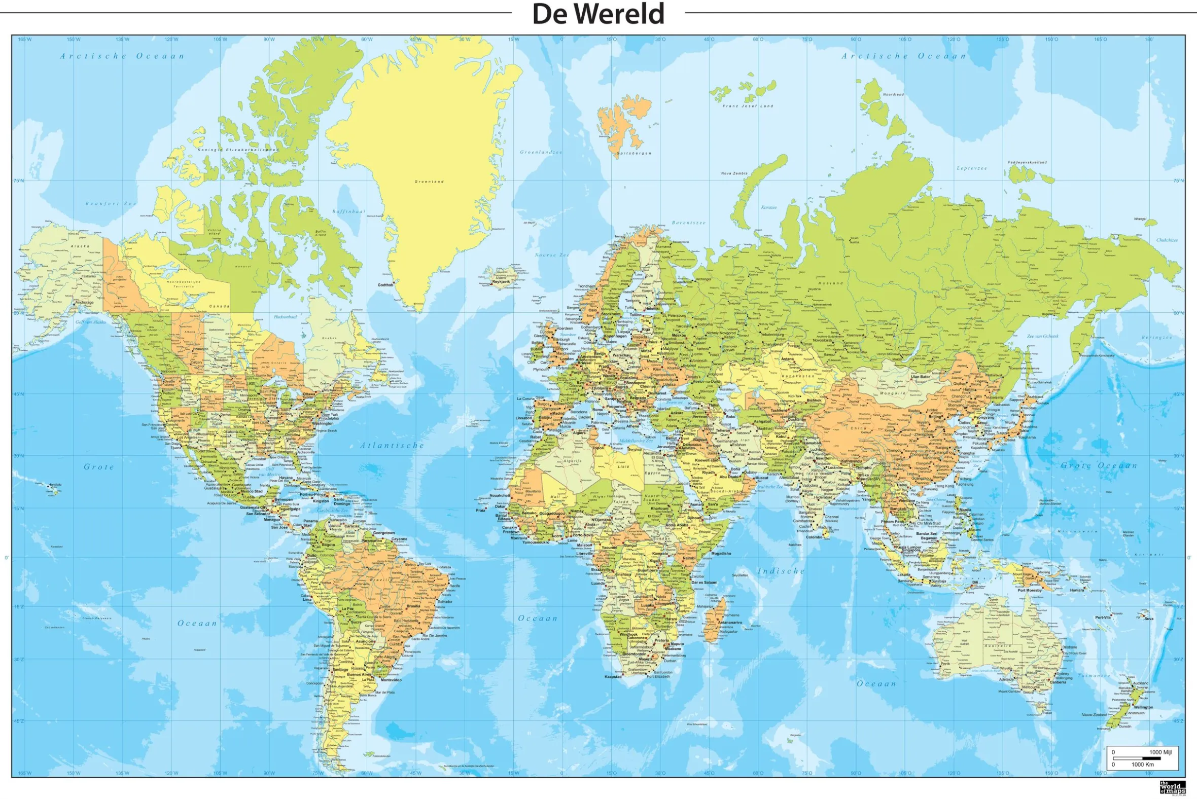Wereldkaart Nederlandstalig 428