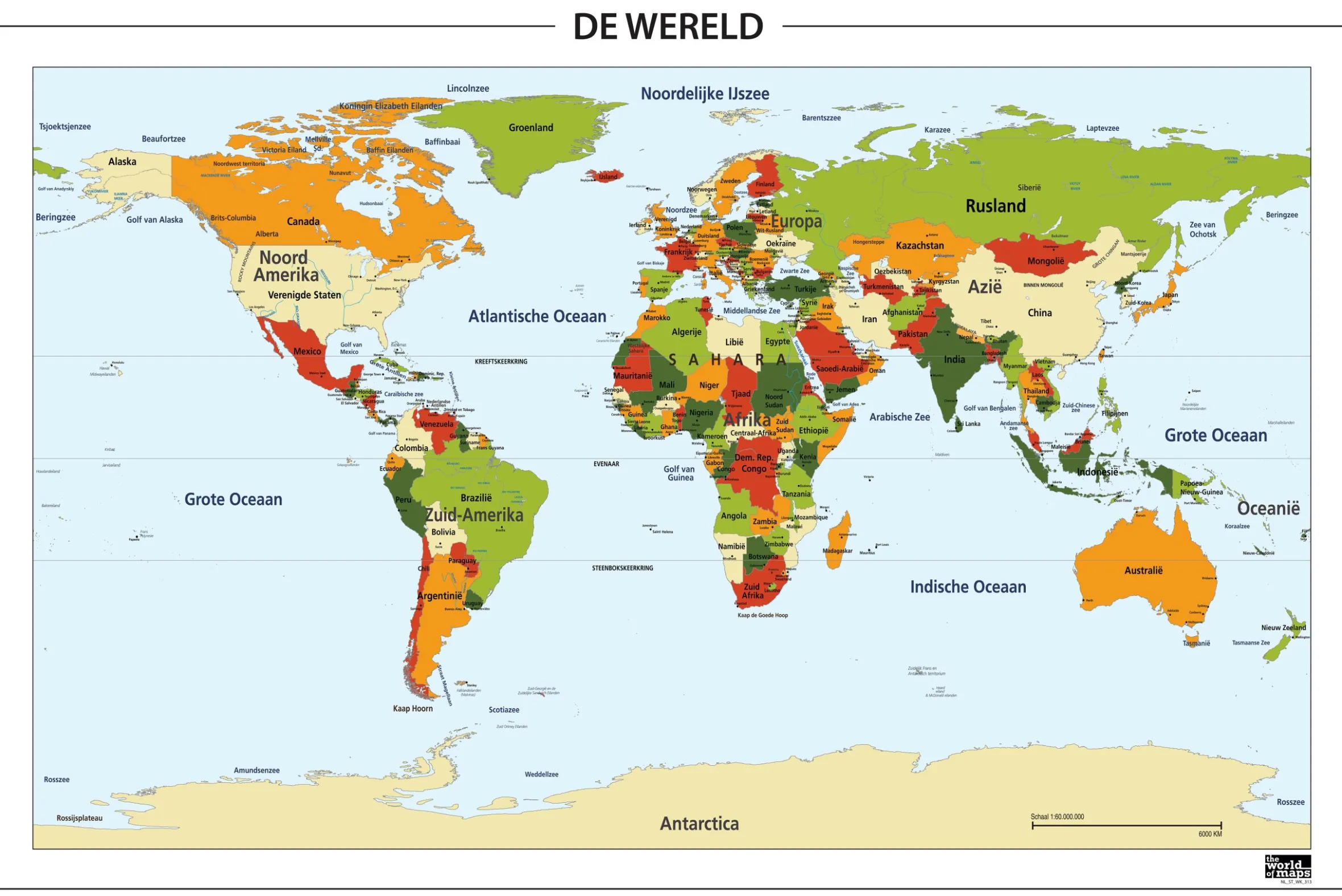 Wereldkaart Staatkundig 313
