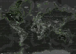 Wereldkaart Toxic Green 849