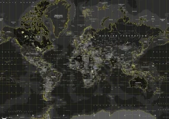 Wereldkaart Yellow Flash 850