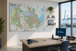 Whiteboard Gedetailleerde Kaart Groot Amsterdam IJmond WB1685